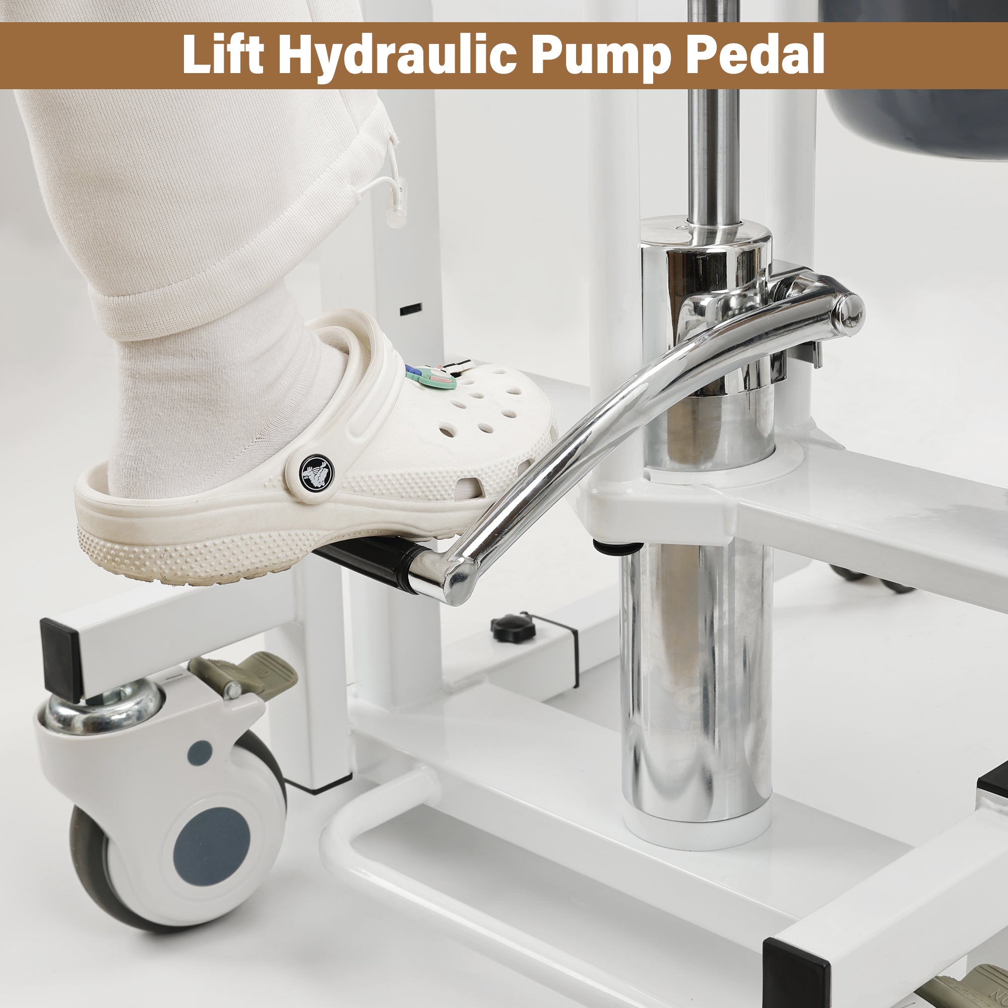 Hydraulic Patient Transfer Lift Wheelchair w/180° Split Seat And Table