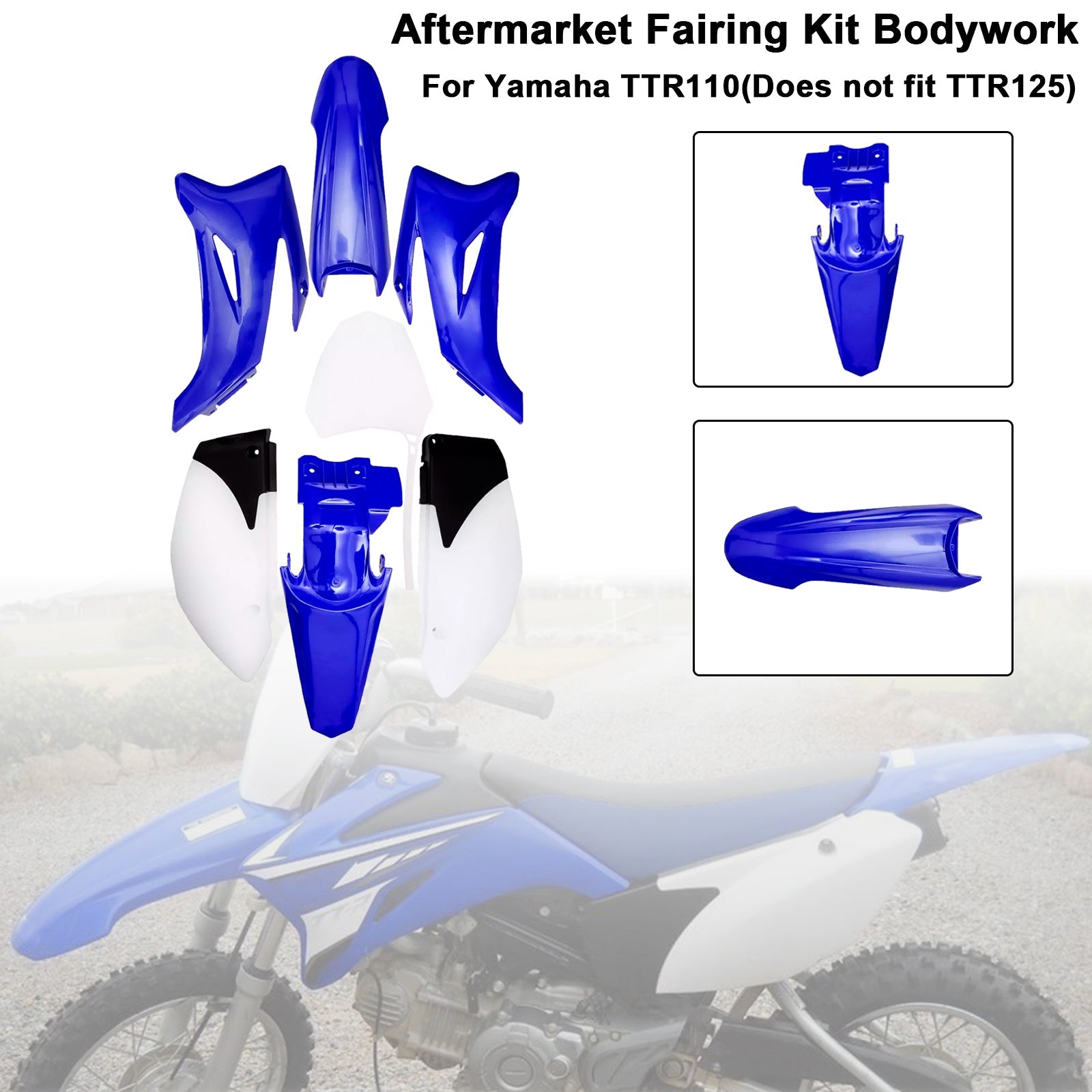 Yamaha TTR110 DIRT BIKE Body Plastic Kit Fender Fairing