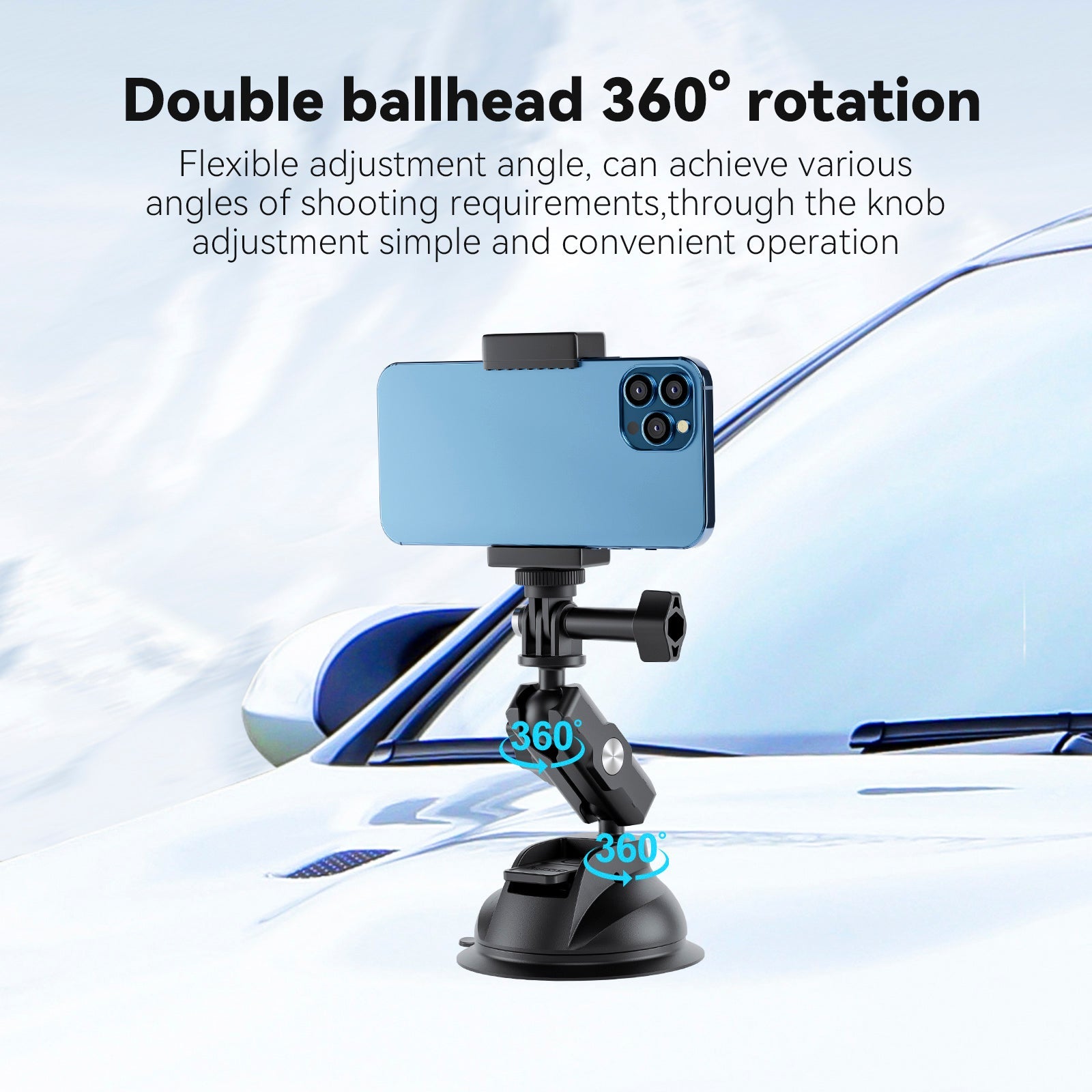 Universal Lightweight Strong Suction Cup Bracket For Dji Gopro13/Insta 360 Go3
