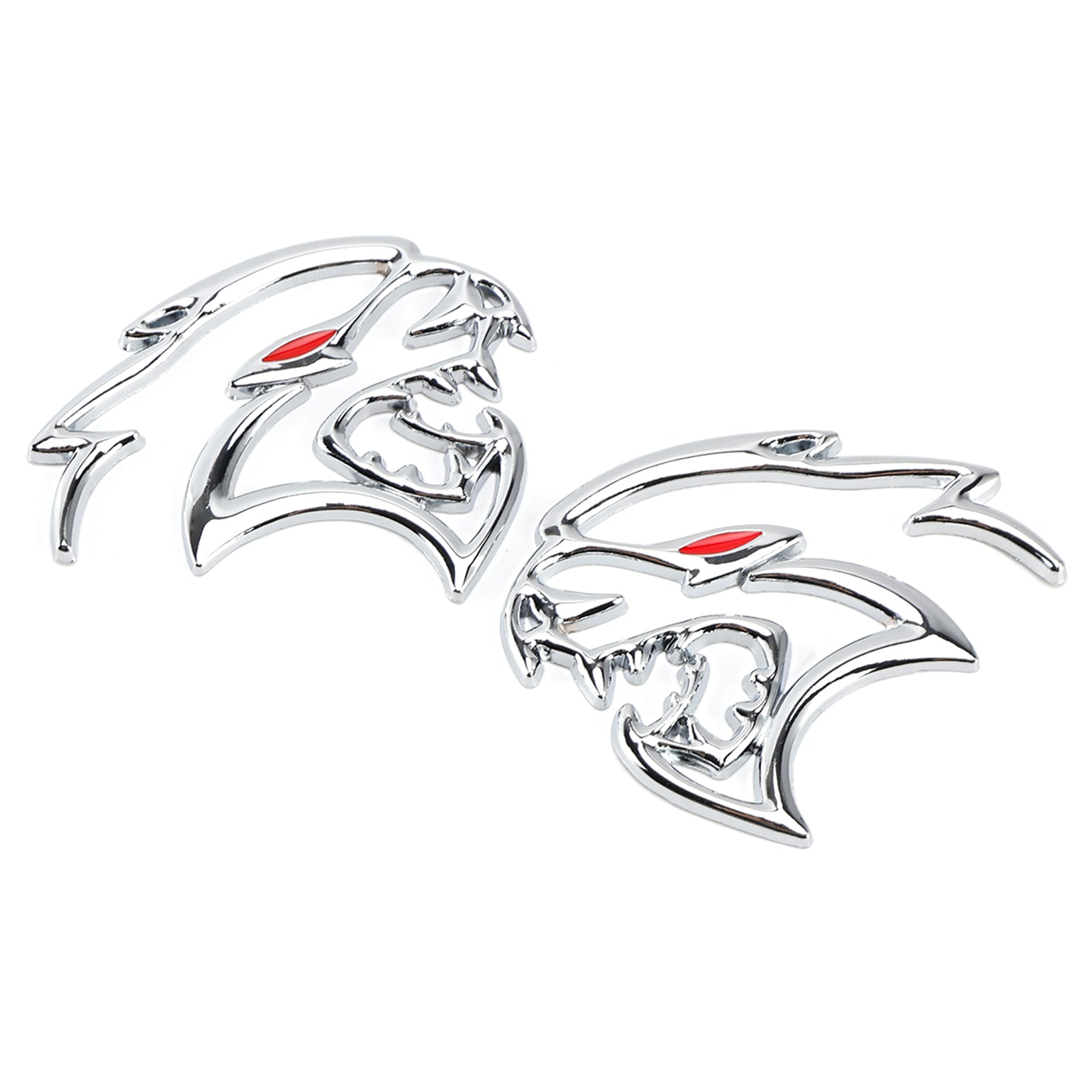 2x Hellcat Fender Side Emblem Badge Decal for SRT Hellcat Silver