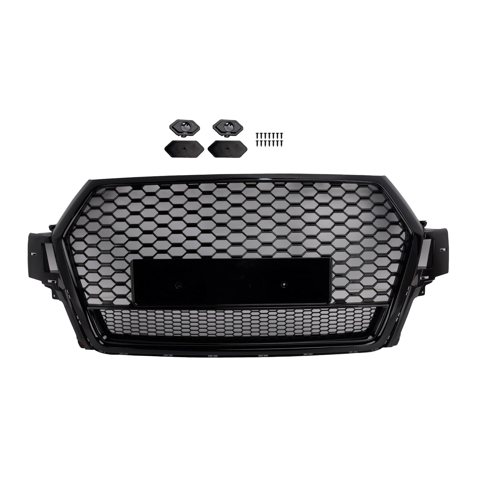 2016-2019 Audi Q7 SQ7 Gloss Black Front Bumper Radiator Vent Mesh Grill Grille 4M0853651F