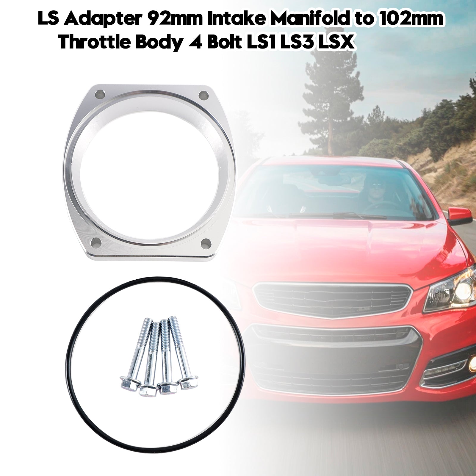 For LS Adapter 92mm Intake Manifold to 102mm Throttle Body 4 Bolt LS1 LS3 LSX