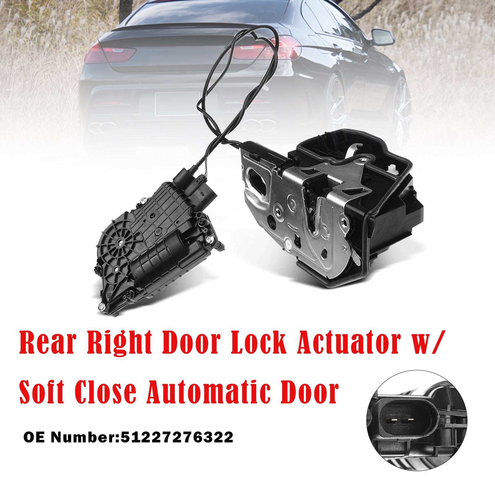 2013-2019 For BMW 650i xDrive Gran Coupe F06 V8 4.4L Sedan Rear Right Door Lock Actuator 51227276322