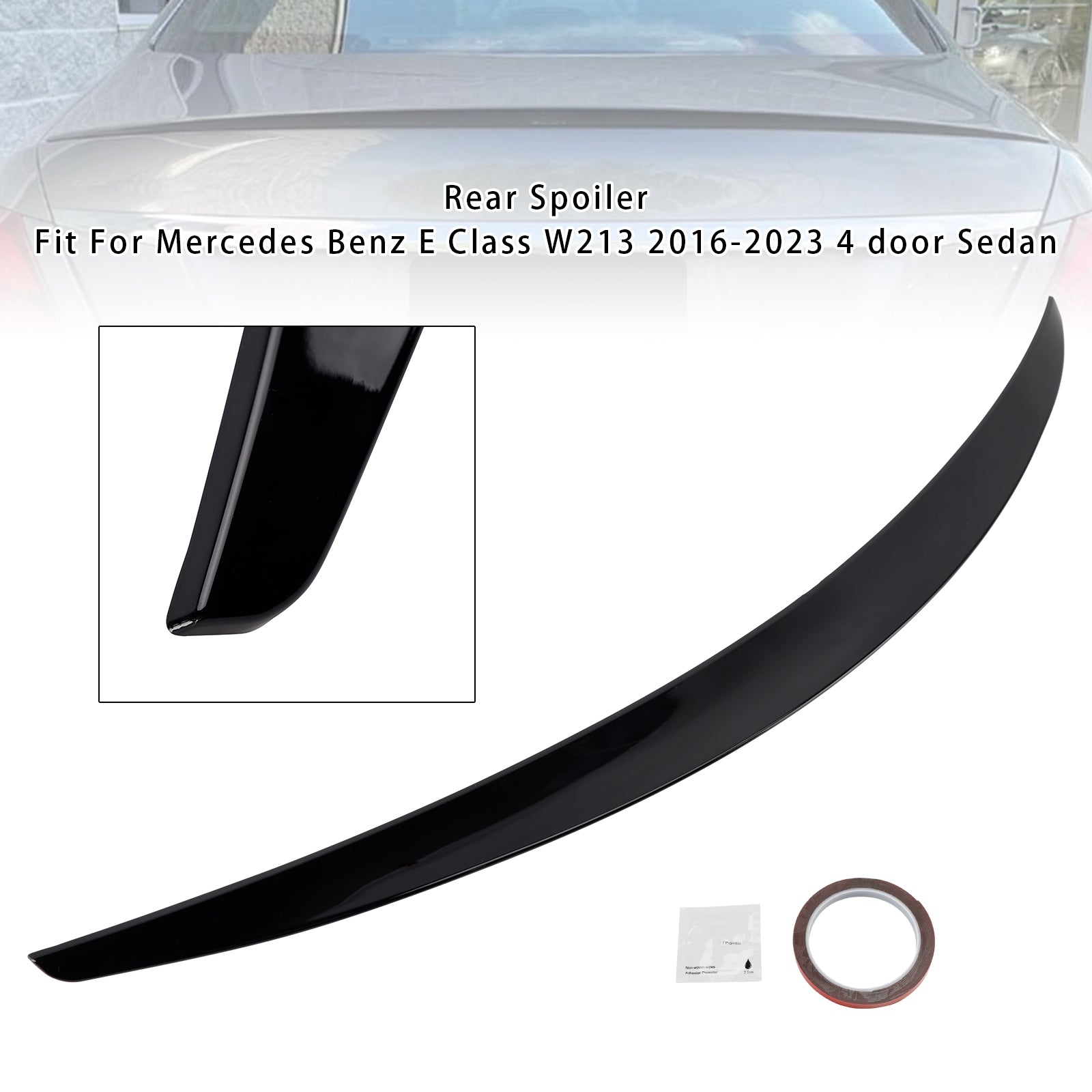 Gloss Black Rear Spoiler For Mercedes-Benz E-Class W213 16-23 E63 Style