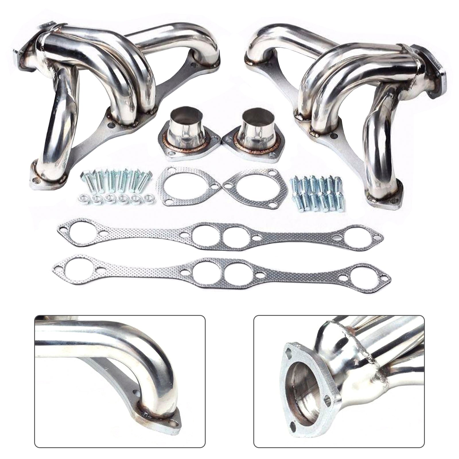 Exhaust Header Manifold Fit Chevy Small Block SB V8 262 265 283 305 327 350 400