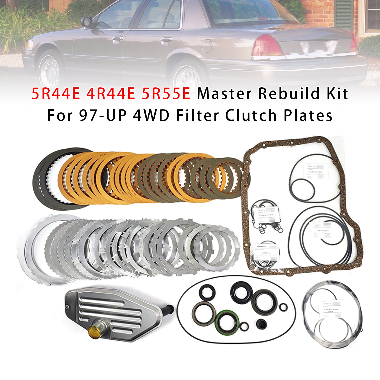 1997-UP FORD/LINCOLN/MAZDA/MERCURY 4WD 5R44E 4R44E 5R55E Master Rebuild Kit ForFilter Clutch Plates