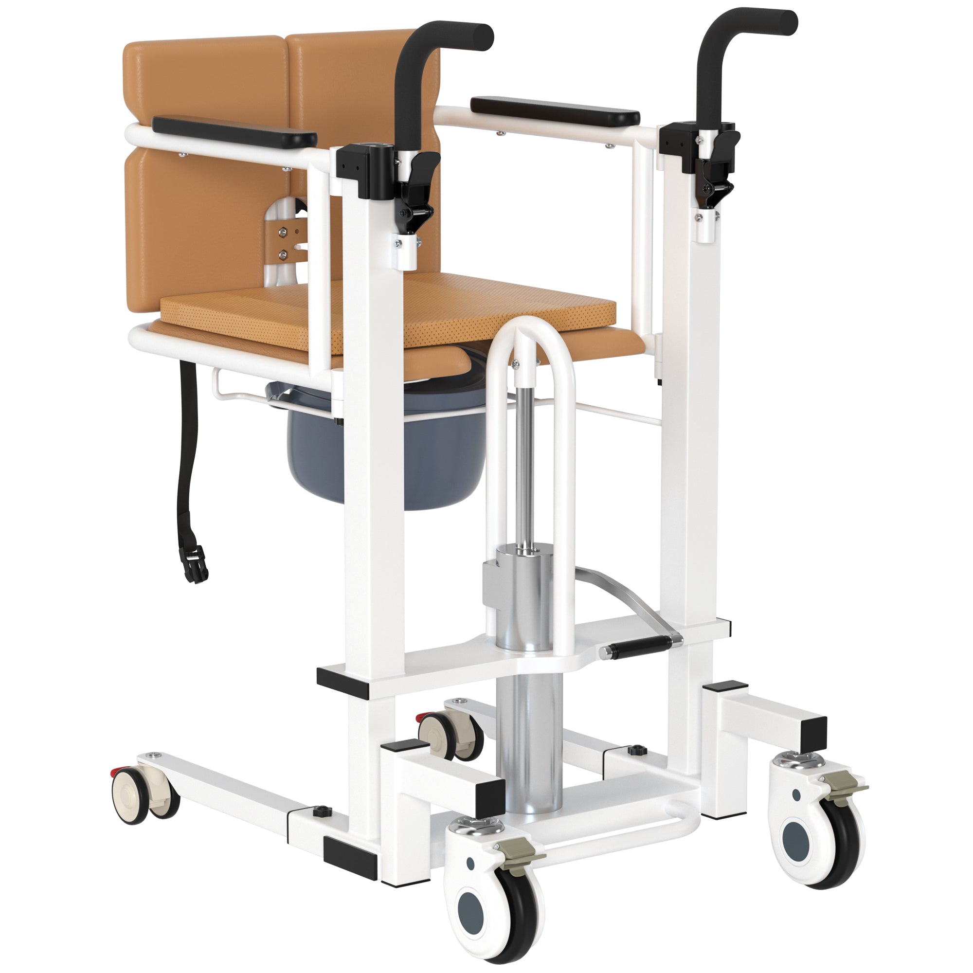 Hydraulic Patient Transfer Lift Wheelchair w/180Β° Split Seat And Table