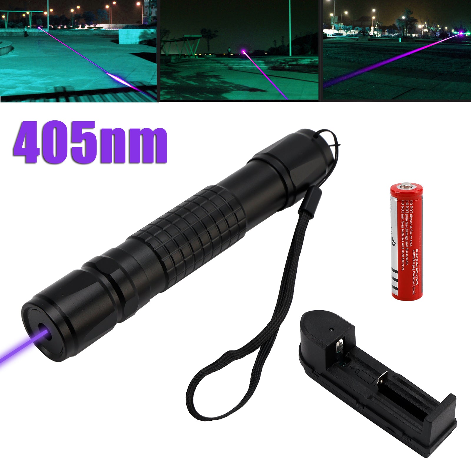 5MW 405NM Azul Púrpura Puntero Láser Pluma Luz de Haz Visible