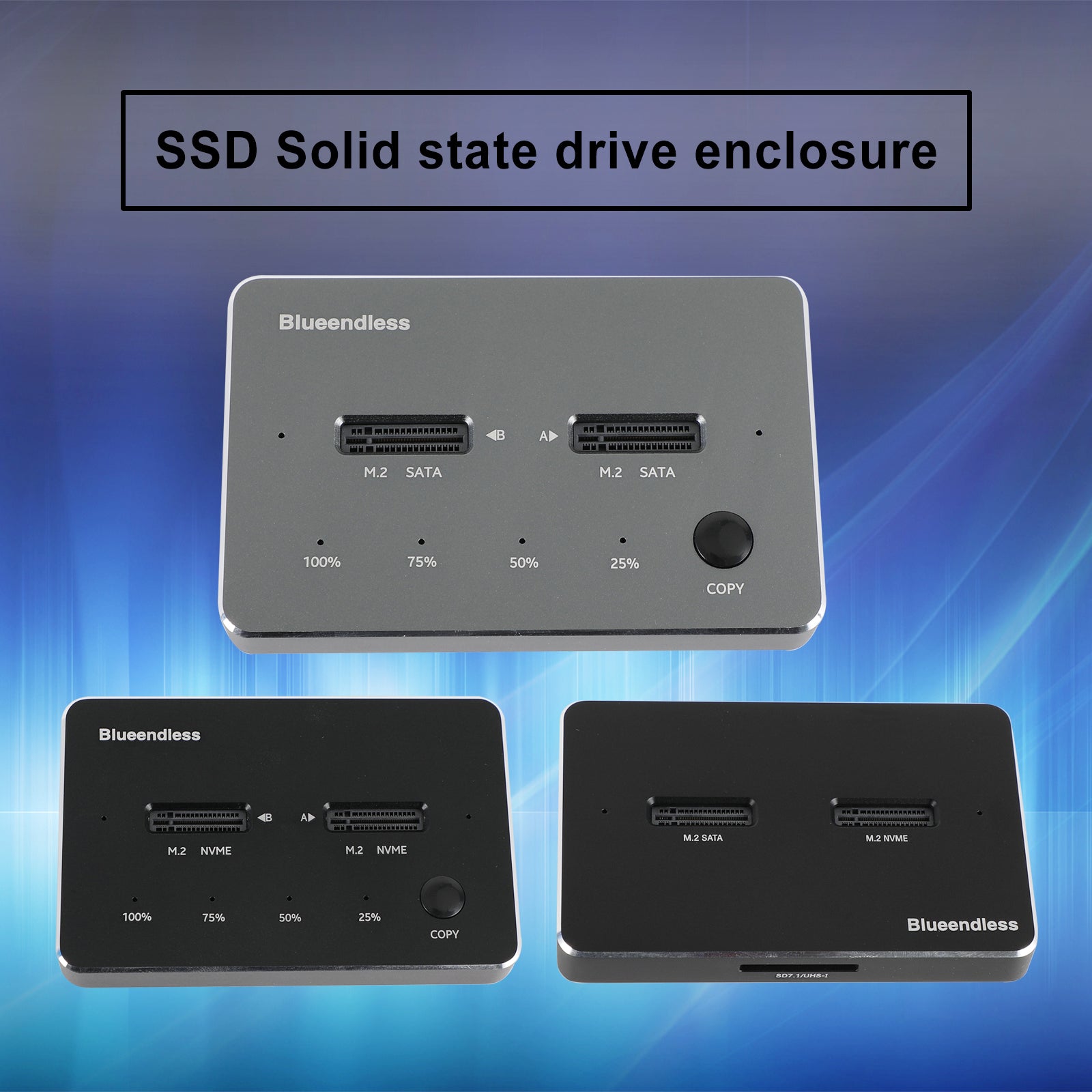NVME SATA M.2 SSD Docking Station Duplicator SSD Solid State Drive Enclosure for US