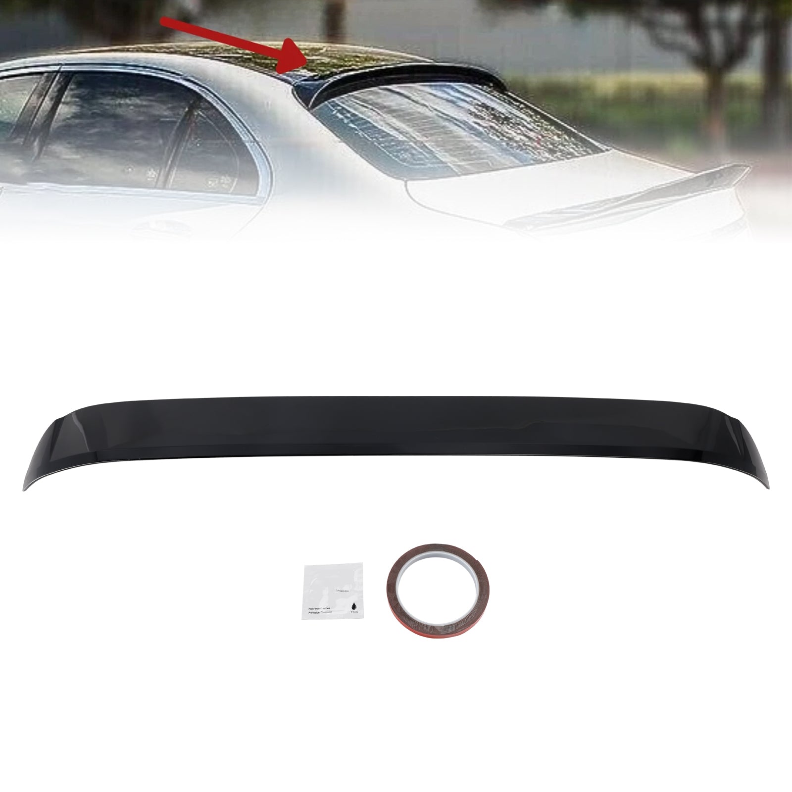 Gloss Black Rear Roof Wing Spoiler Lip For Mercedes-Benz C-Class W205 2014-2021