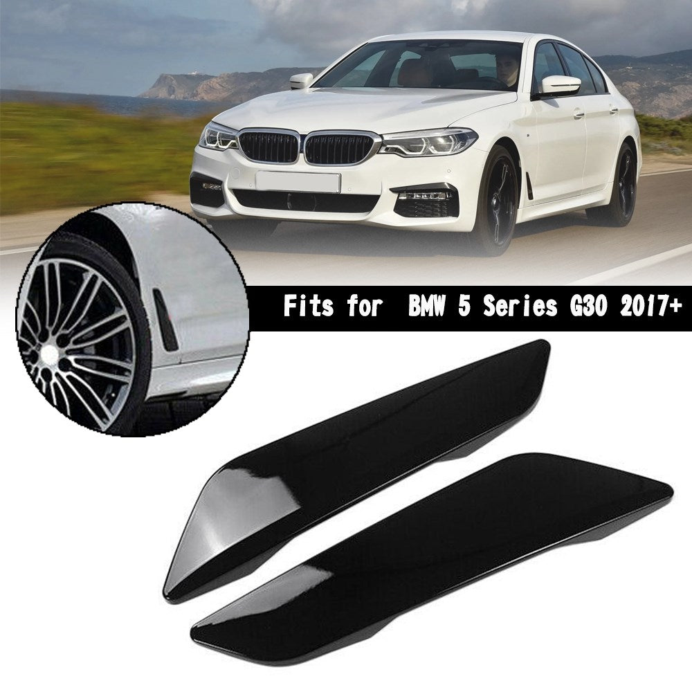 Gloss Black Fender Side Air Vent Cover Trim For BMW 5 Series 2017-2023