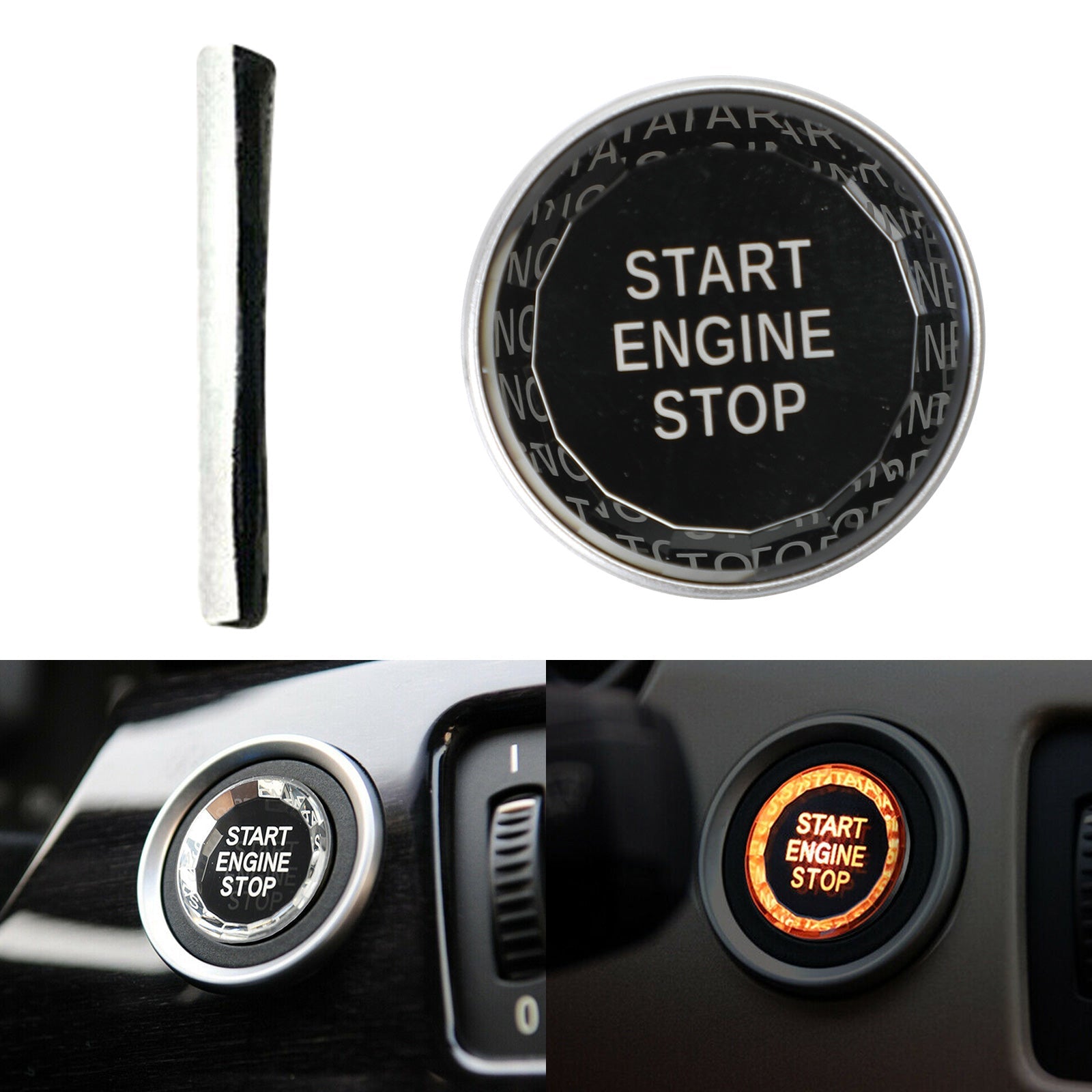 Start Stop Engine Button Crystal For BMW E Chassis E90 E92 E93 E81 E82 E60 E28