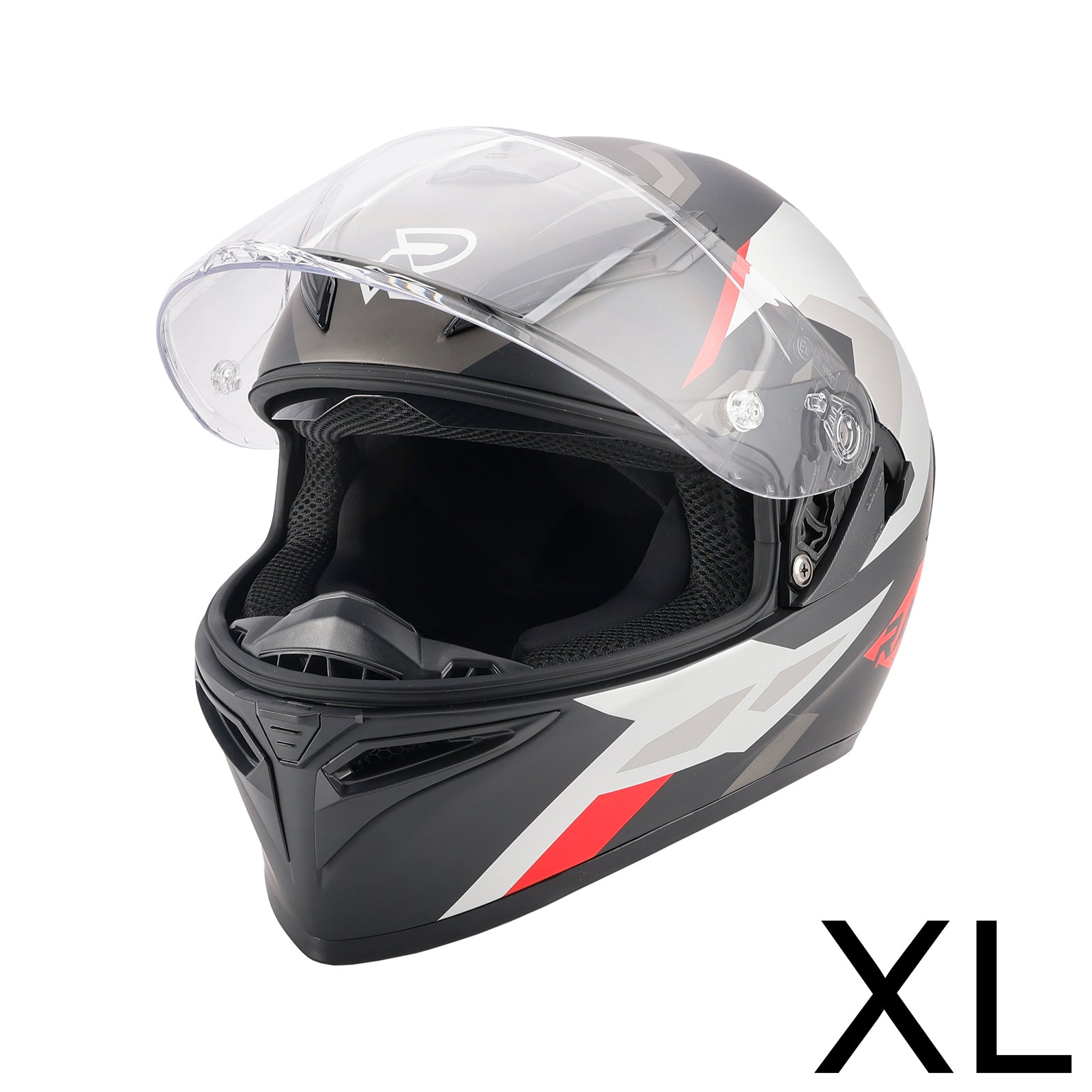 DOT Motorcycle Helmet Adult Street Full Face Red Black