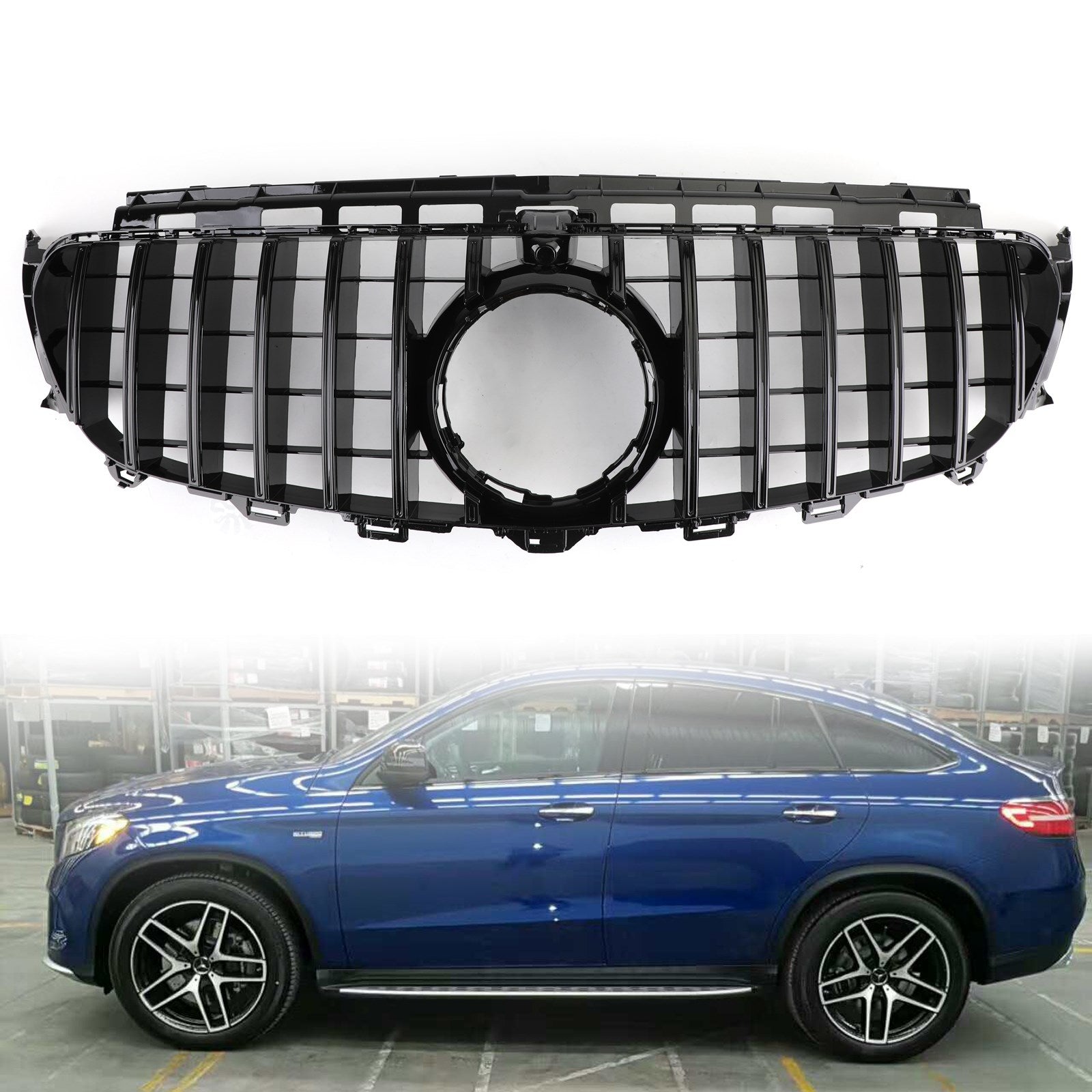 Front Grill Grille W/ CAMERA Fit Mercedes Benz W213 E-Class AMG 2016-2019