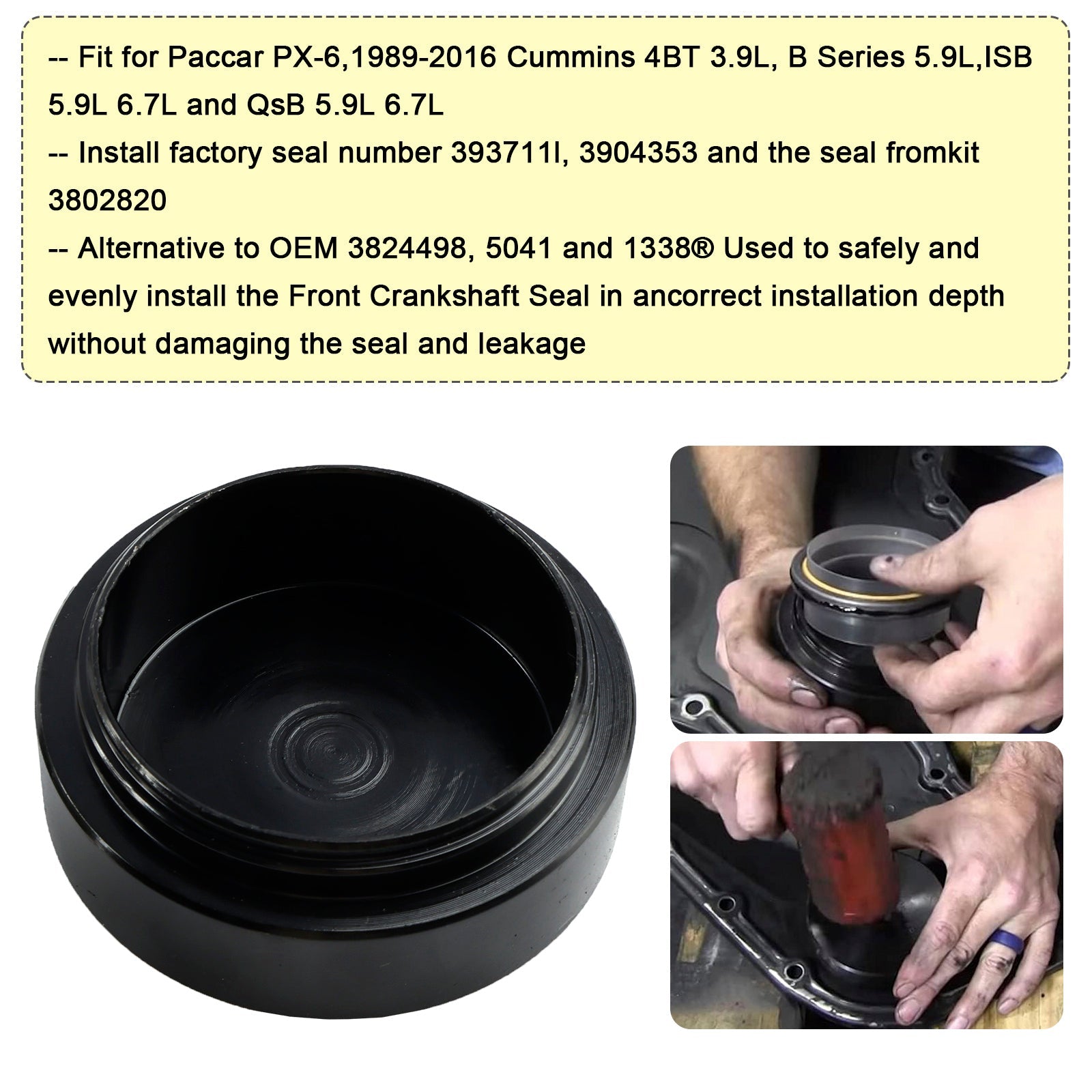 Front+Rear Crankshaft Seal Remover & Installer Tool for Cummins 3.9L 5.9L 6.7L