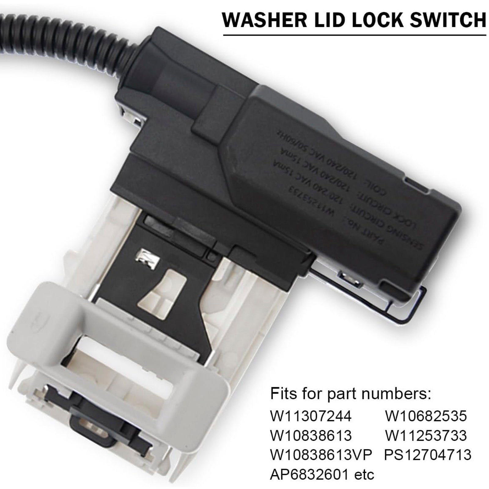 W11307244 W10682535 와셔 뚜껑 잠금 장치 및 W10837741 Maytag용 뚜껑 스트라이크