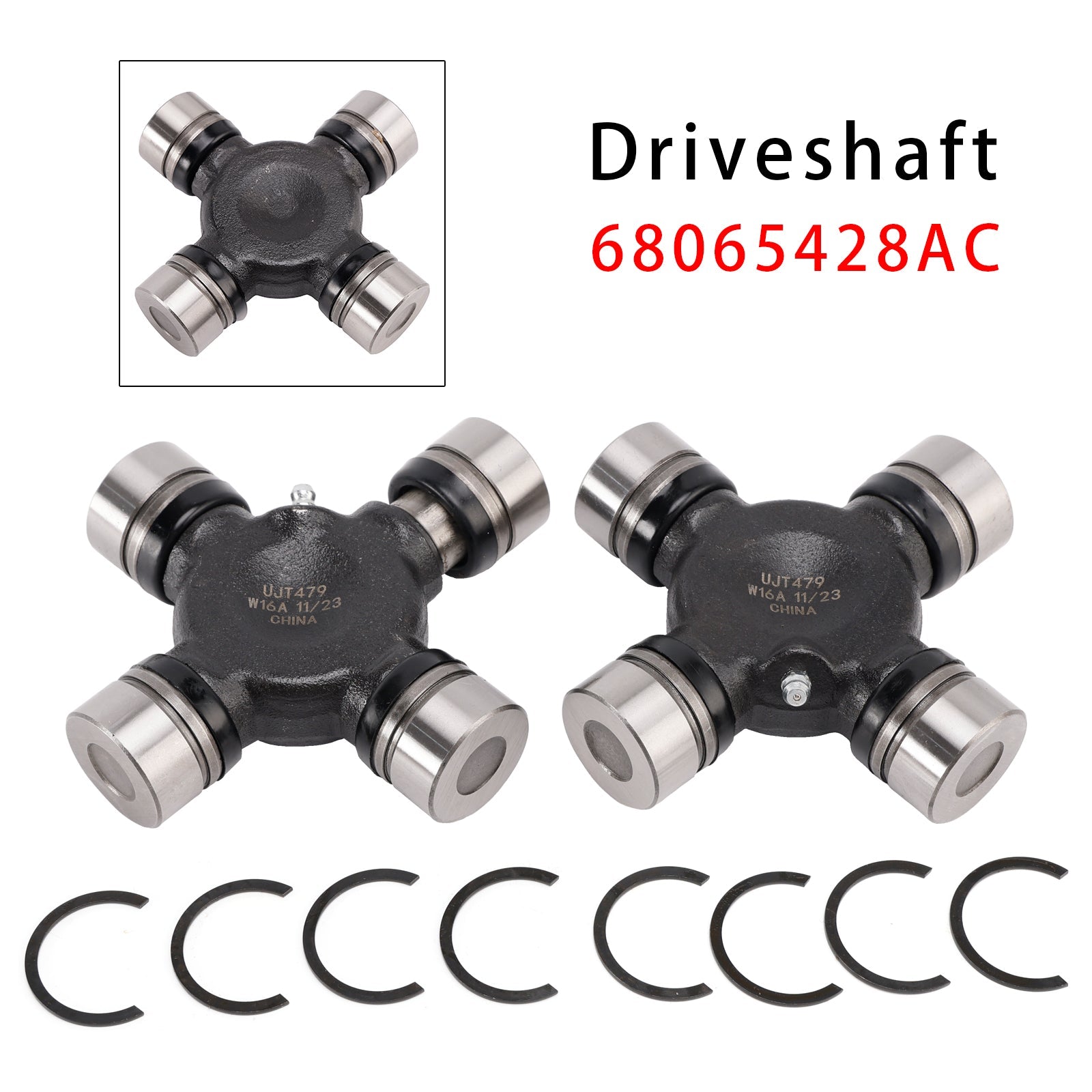 2010-2023 For Ram 2500 (4 Wheel Drive) 2PCS Outer Axle U-Joint Driveshaft 68065428AC