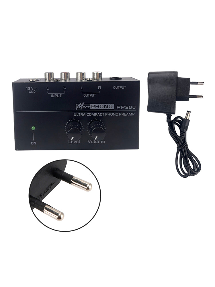 PP500 Phono Preamp Preamplifier with Level Volume Control for LP Vinyl Turntable