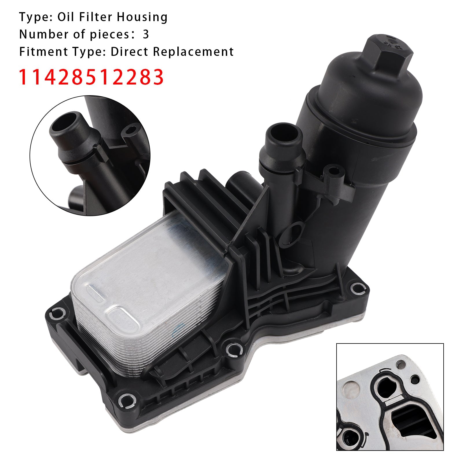 2010-2015 BMW 1' F20 Oil Cooler Oil Filter Housing & Gaskets 11428512283