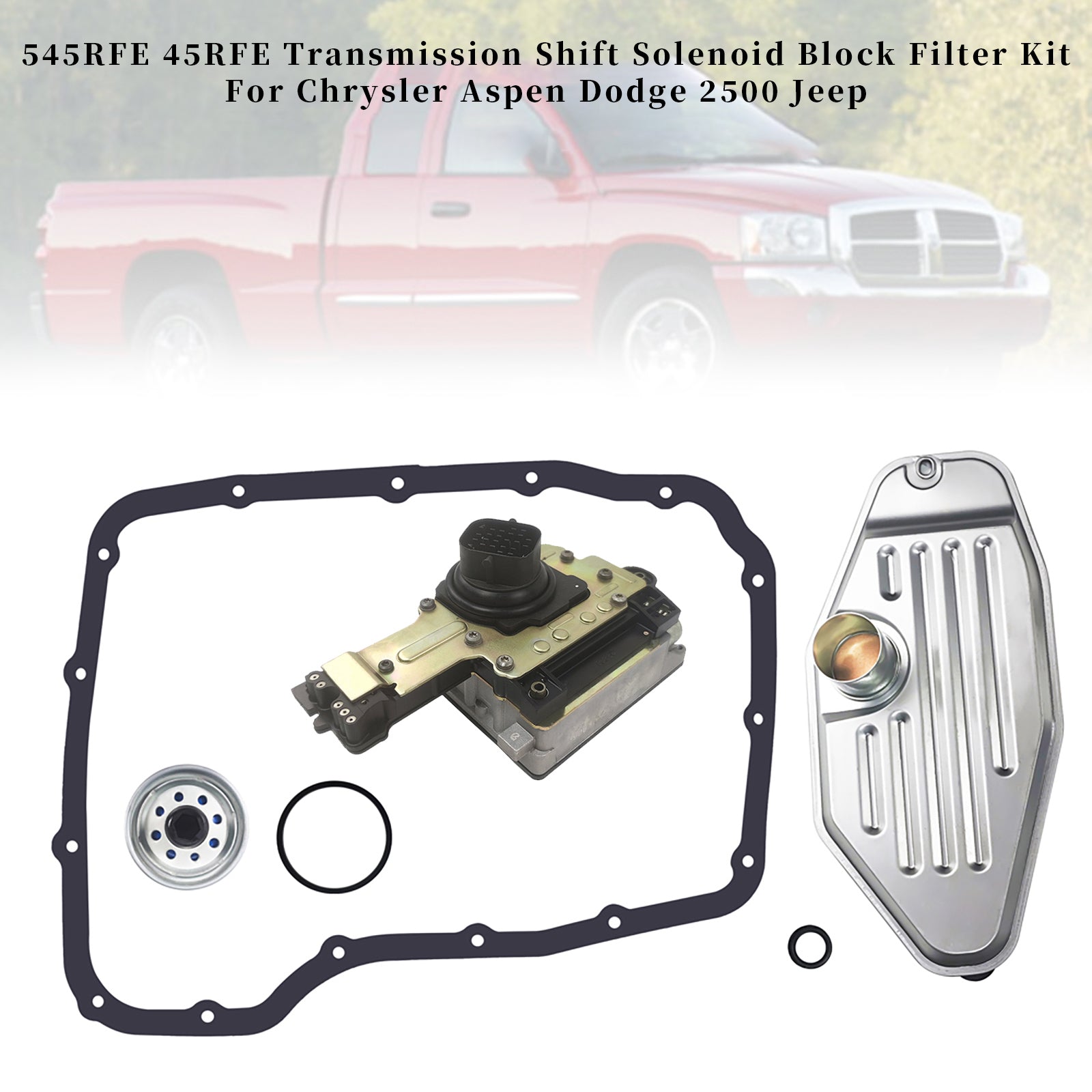 2002-2003 Dodge Durango R/T, SLT, SLT Plus, Sport 4.7L V8 545RFE 45RFE Transmission Shift Solenoid Block Filter Kit
