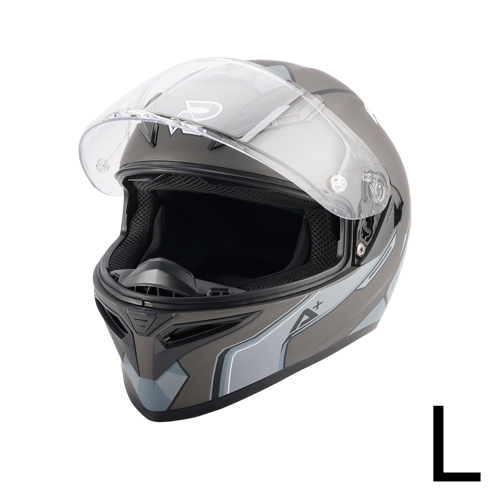 DOT Motorcycle Helmet Adult Street Full Face Gray White