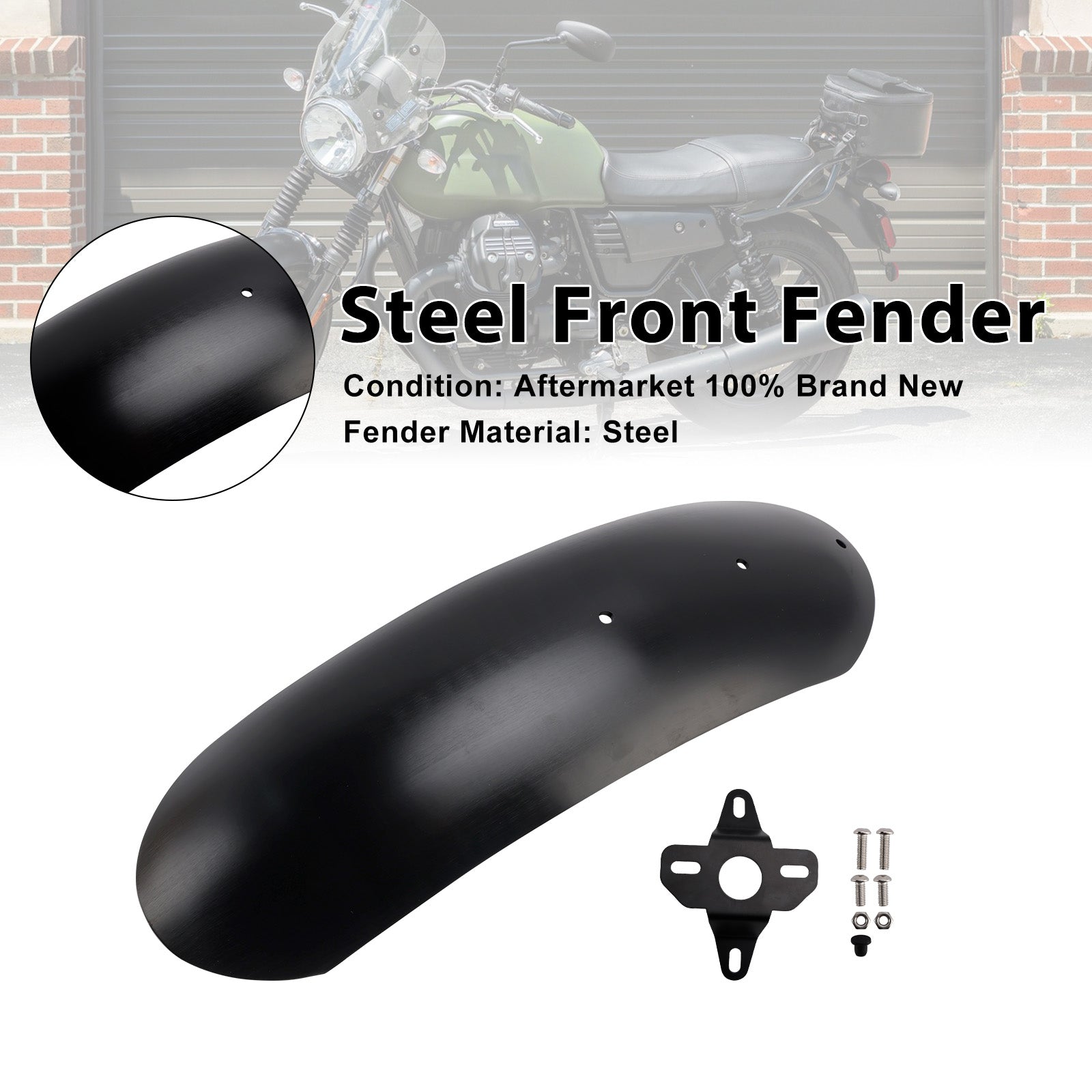 Steel Front Fender Mudguard Fit For MOTO GUZZI V7 Stone Special 2017-2025