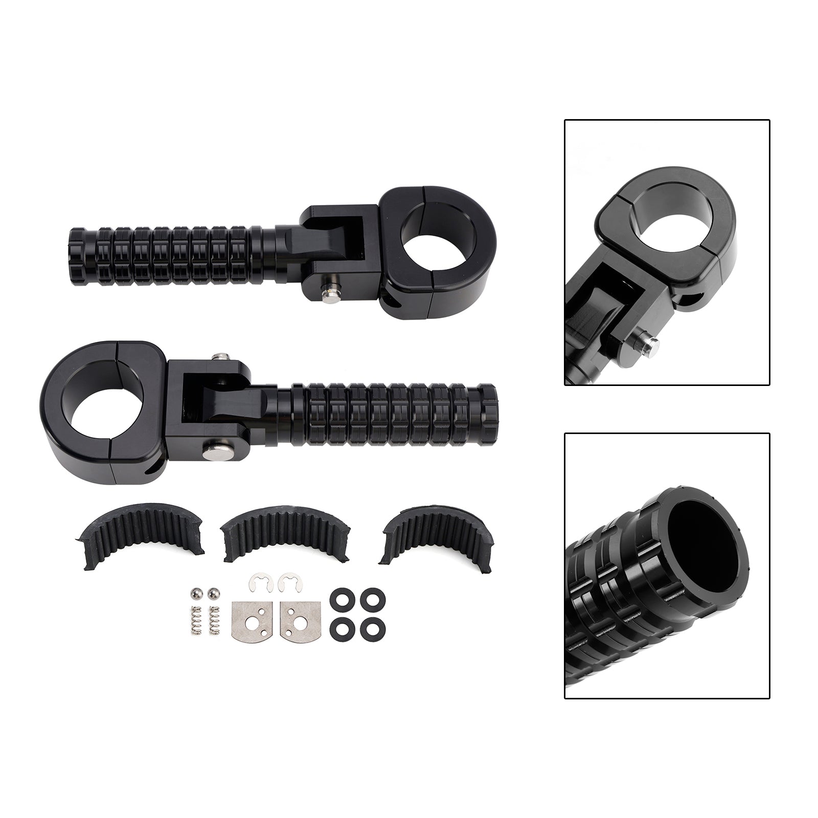 Universal Front Footrests Foot Pegs fit for motorcycle with 1.25" bars