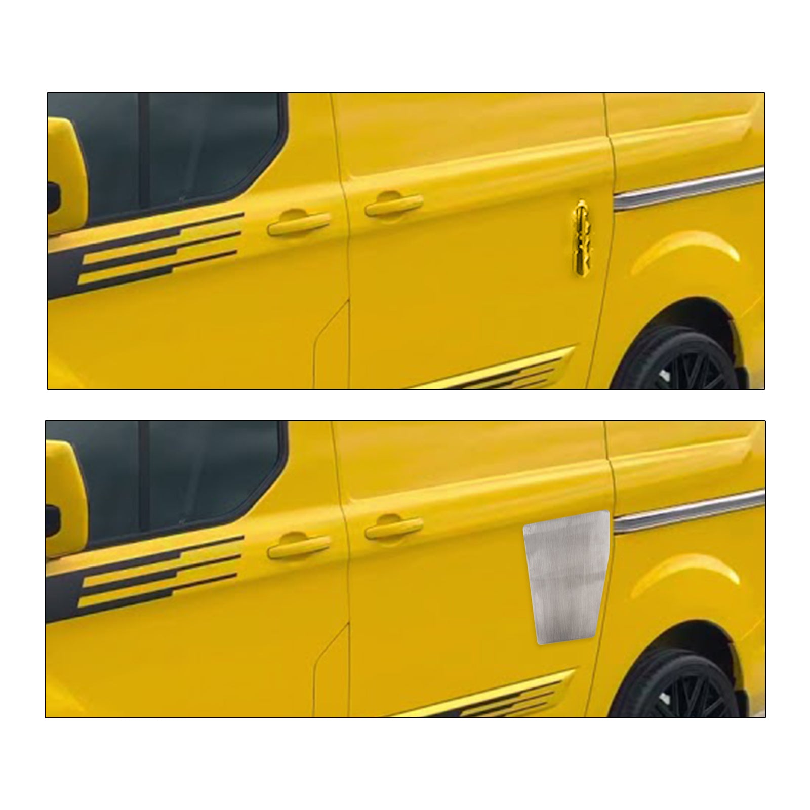 2012+ Ford Transit Custom Sliding Door Theft Shield Security Guard Plate Kit For