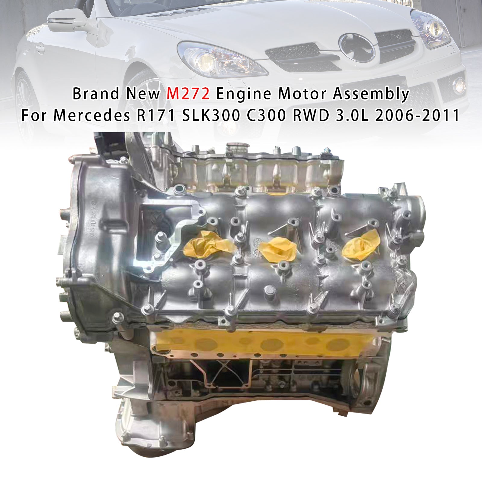 New M272 Engine Motor Assembly For Mercedes R171 SLK300 C300 RWD 3.0L 2006-2011