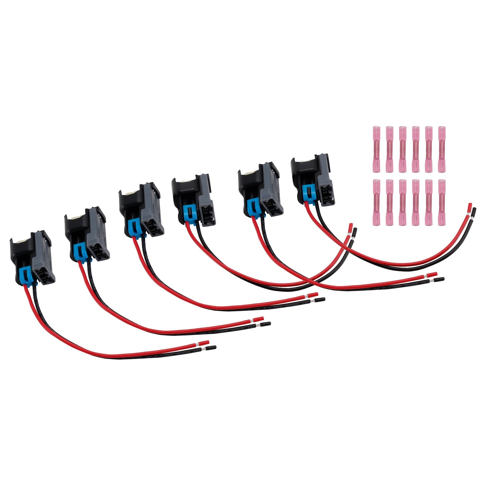 6PCS Fuel Injector Connector Pigtail Plug Wiring Harness Fit Ford Fit Chevy