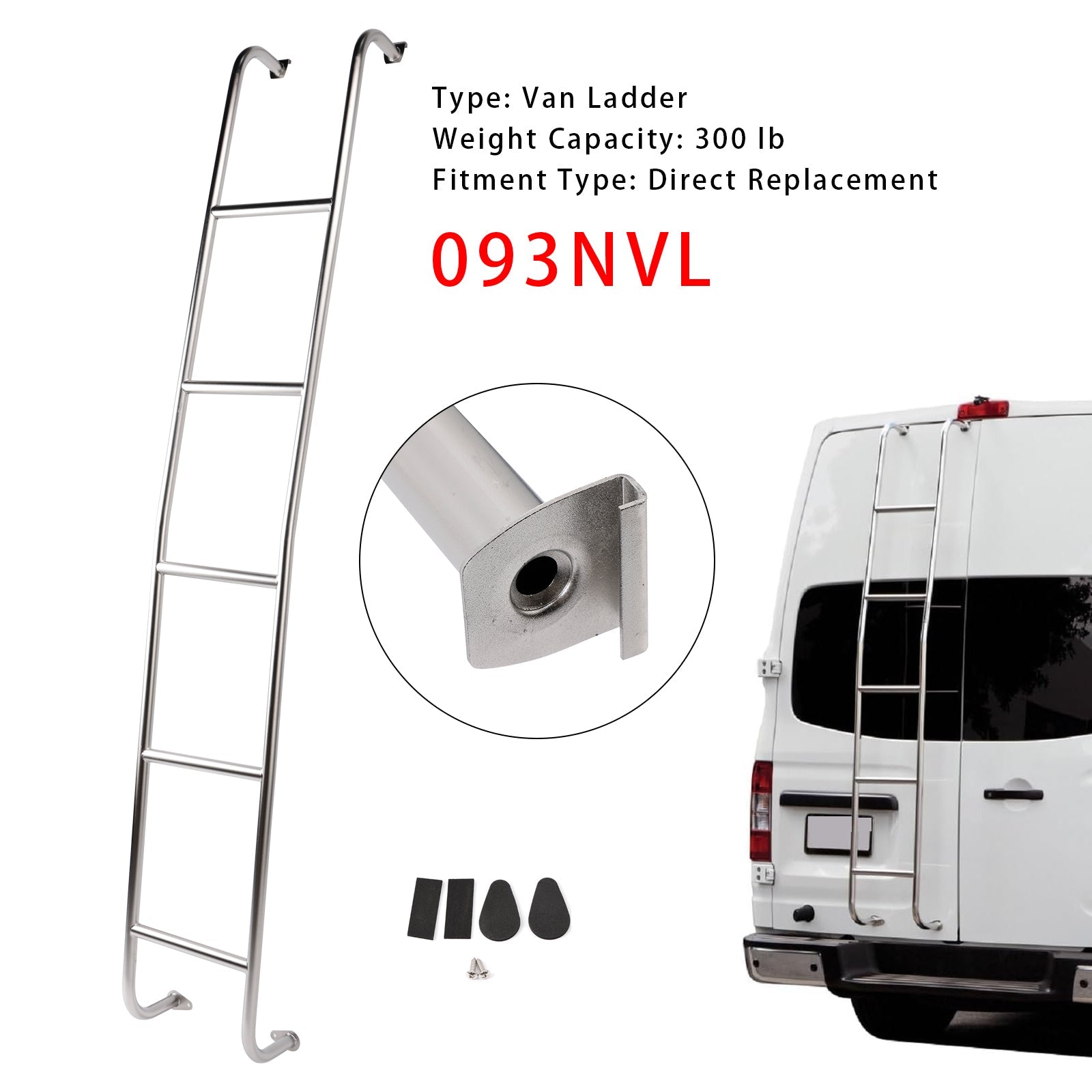 2011-2021 NISSAN NV2500 HD High Roof 5-Step Van Ladder 093NVL 300 lb