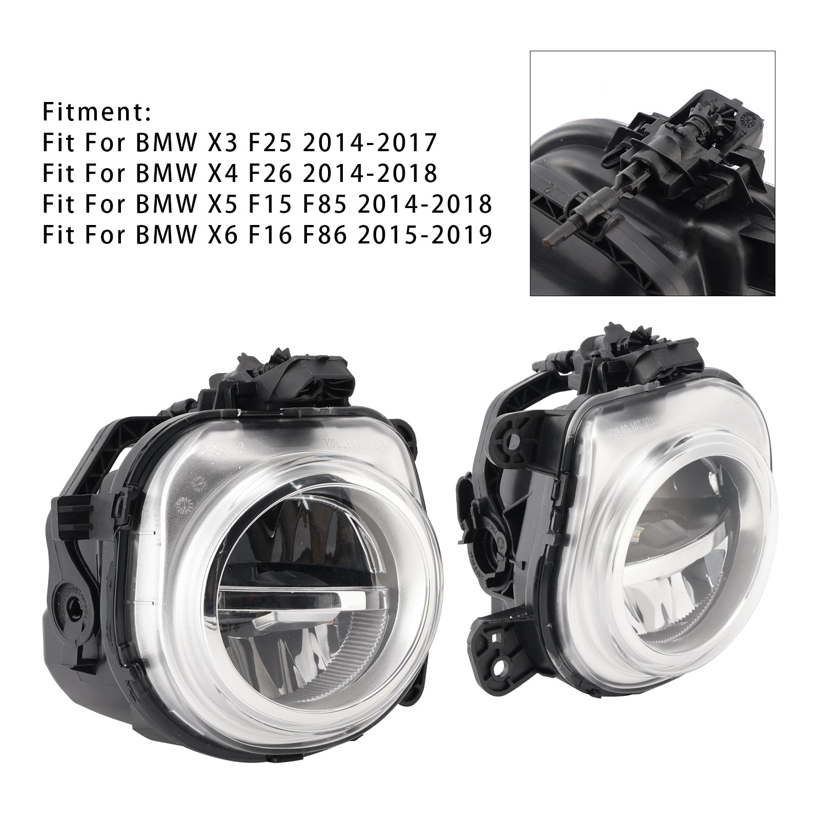 Pair LED Front Fog Lights For BMW X3 F25 X4 F26 X5 F15 X6 F16 63177317252