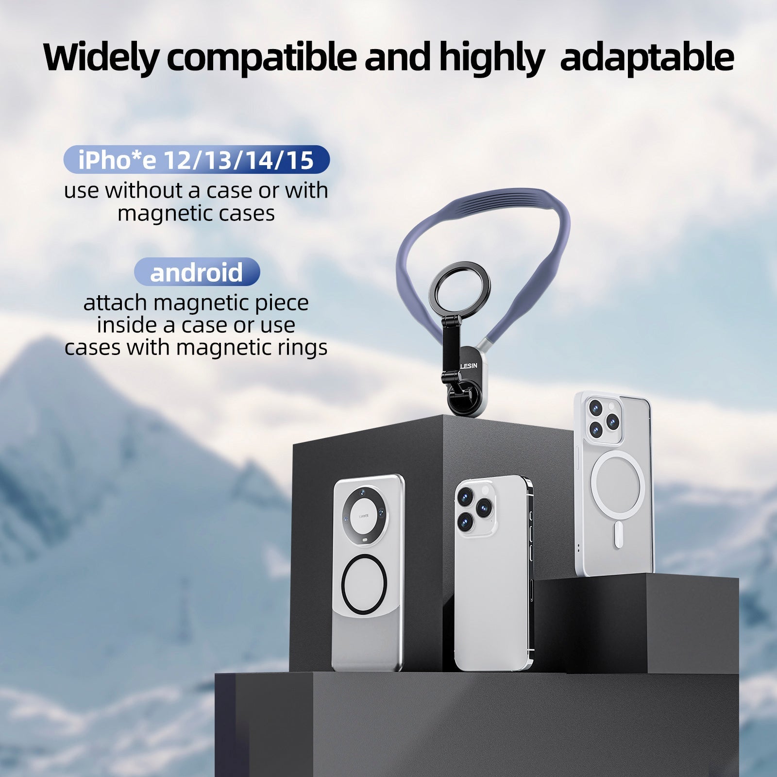 Magsafe Mobile Phone Magnetic Neck Halter Bracket Quick Release Shock Absorption