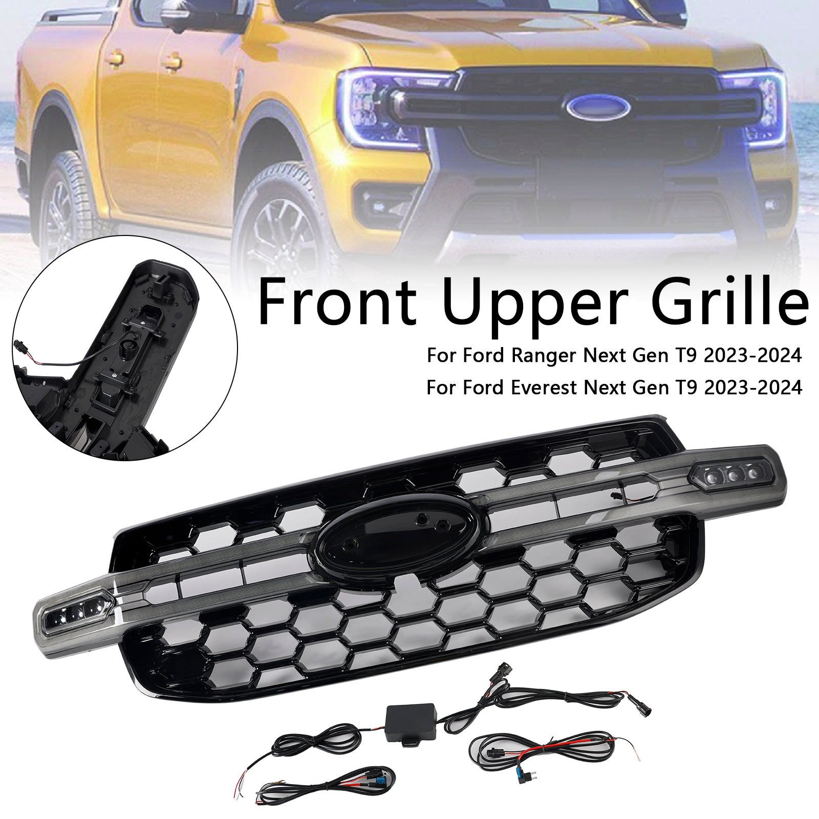 Front Bumper Grille Grill Fit Ford Ranger Everest Next Gen Wildtrak 2023-2025