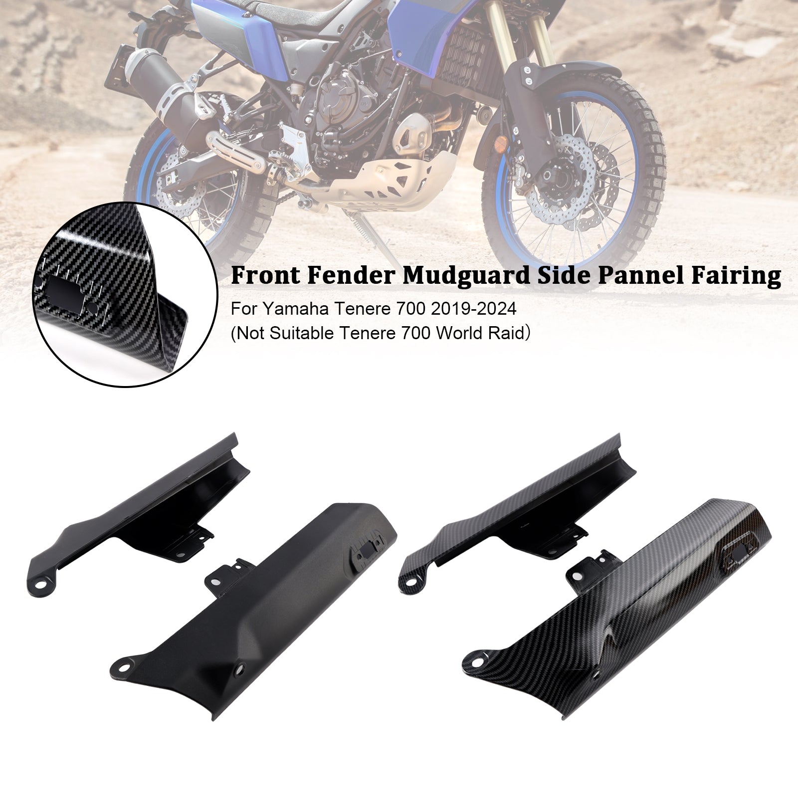 Front Fender Side Panel Protector Fairing For Yamaha Tenere 700 2019-2024