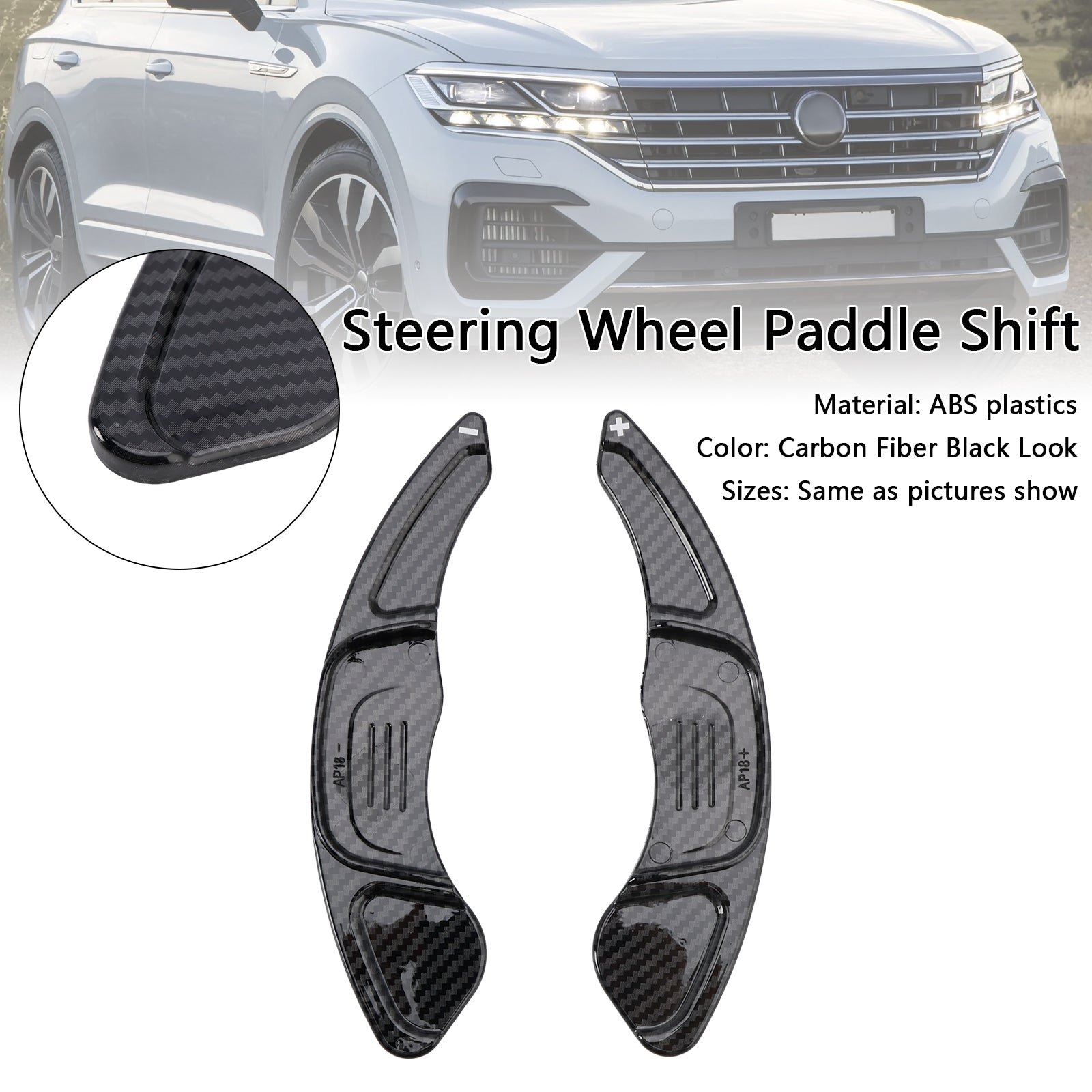 Carbon Look Steering Wheel Paddle Shifter Extension Covers Fit VW MK7 Golf