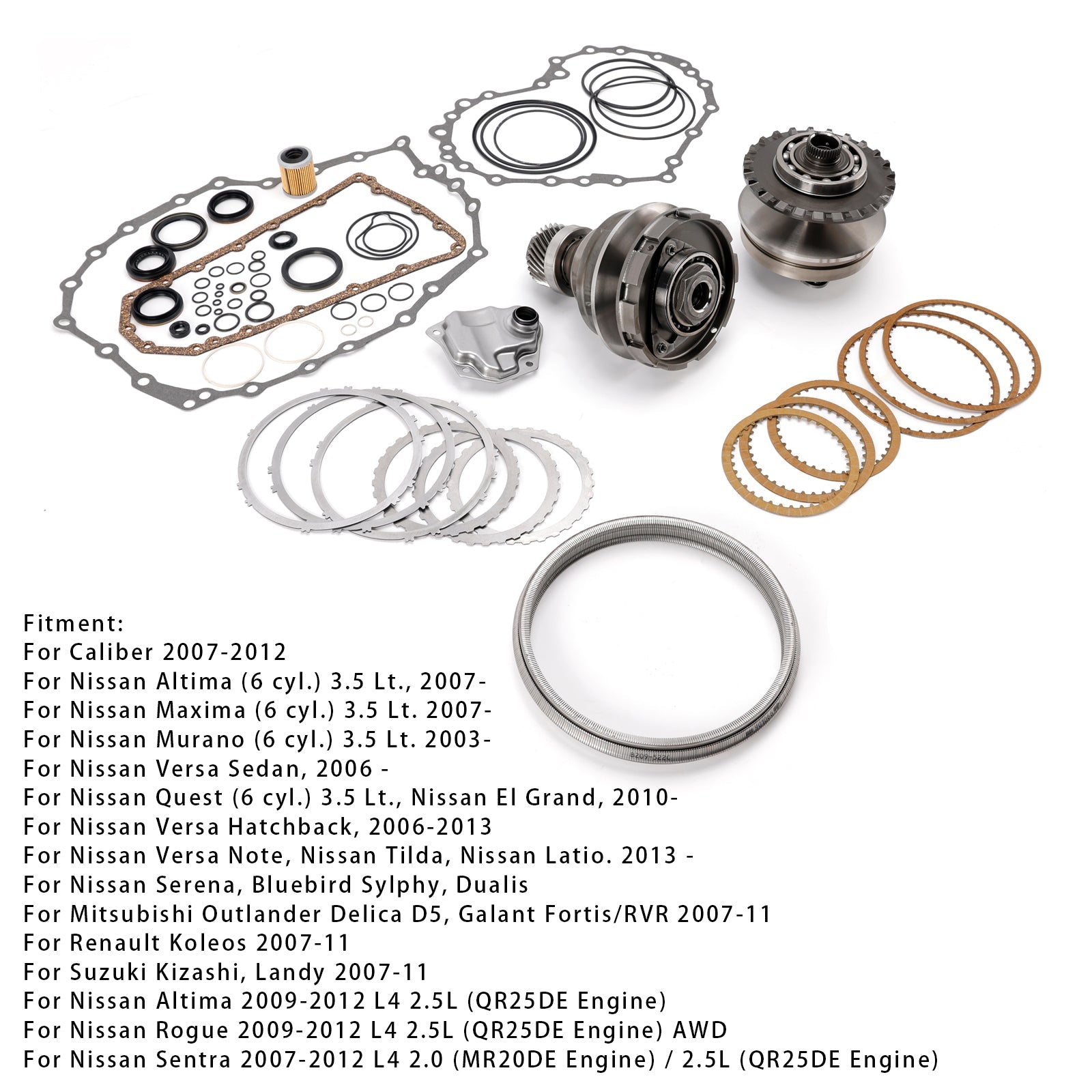 2009-2012 Nissan Altima L4 2.5L Transmission CVT Pulley 30T W/Belt+Chain Rebuild Kit RE0F10A JF011E