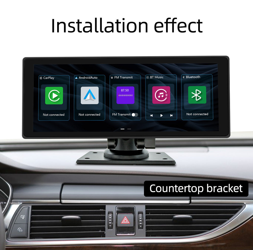 10.26" Portable Bluetooth Car MP5 Player Wireless Carplay AHD Recorder Camera