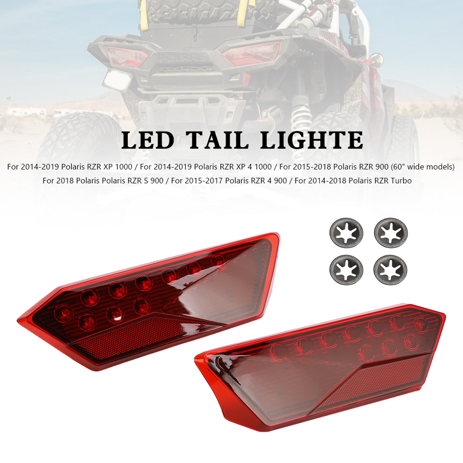 2412341 2412342 LED Tail Lights For Polaris RZR Turbo 1000 XP 900 S 2014-2019