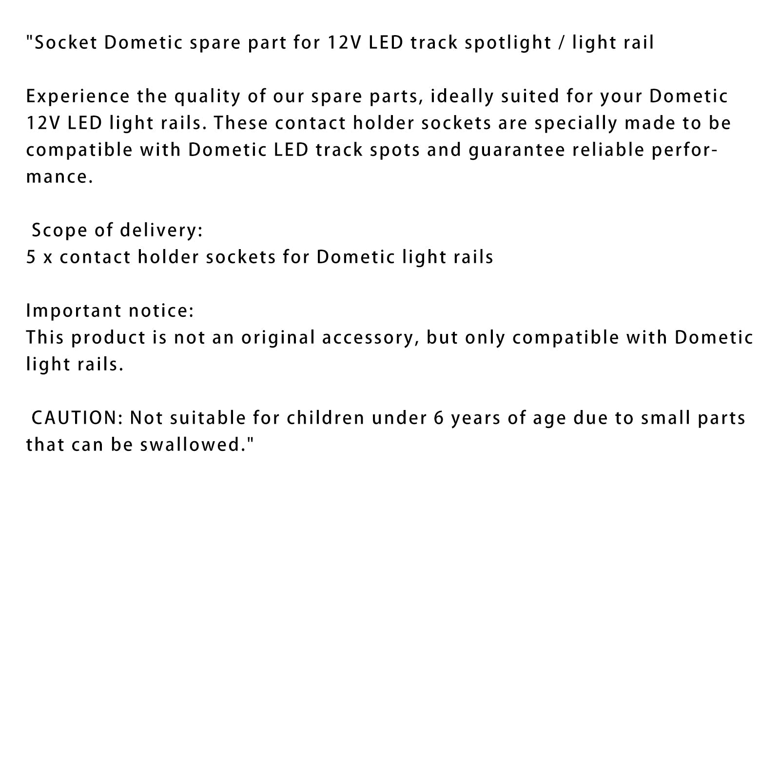 5 x Contact Holder Base Fit For Dometic 12V LED Track Spotlight/Light Rail