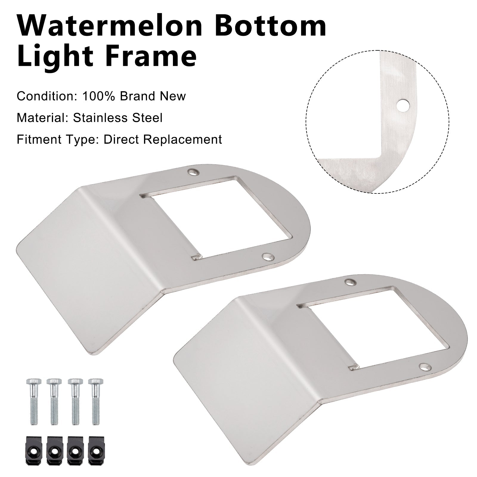 Universal Truck RV Trailer Watermelon Light 2PCS Watermelon Under Glow Frame Bracket Universal Clamp Style Mount