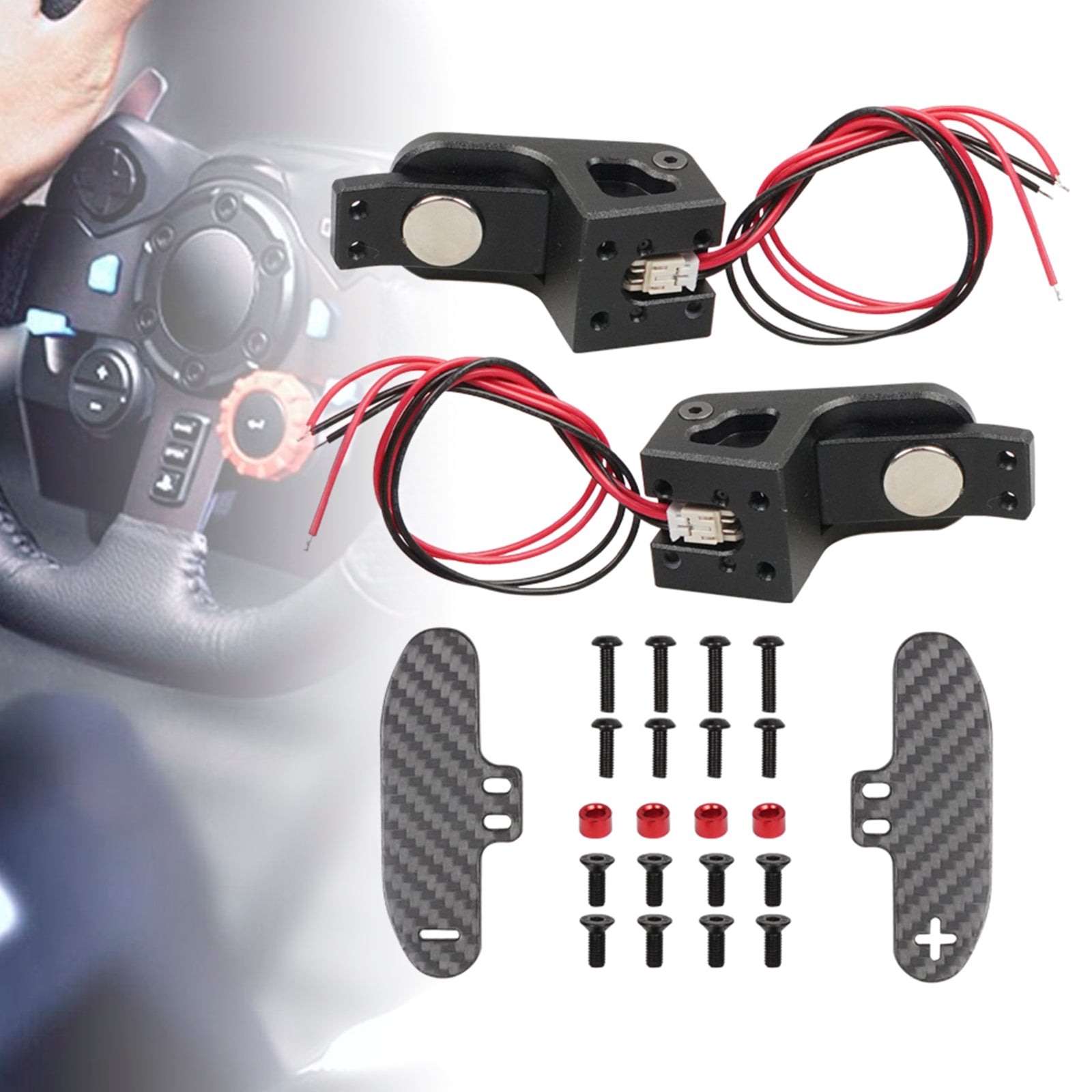 Shift Paddles Racing Game Simulation Steering Wheel For Thrustmaster T300 T500