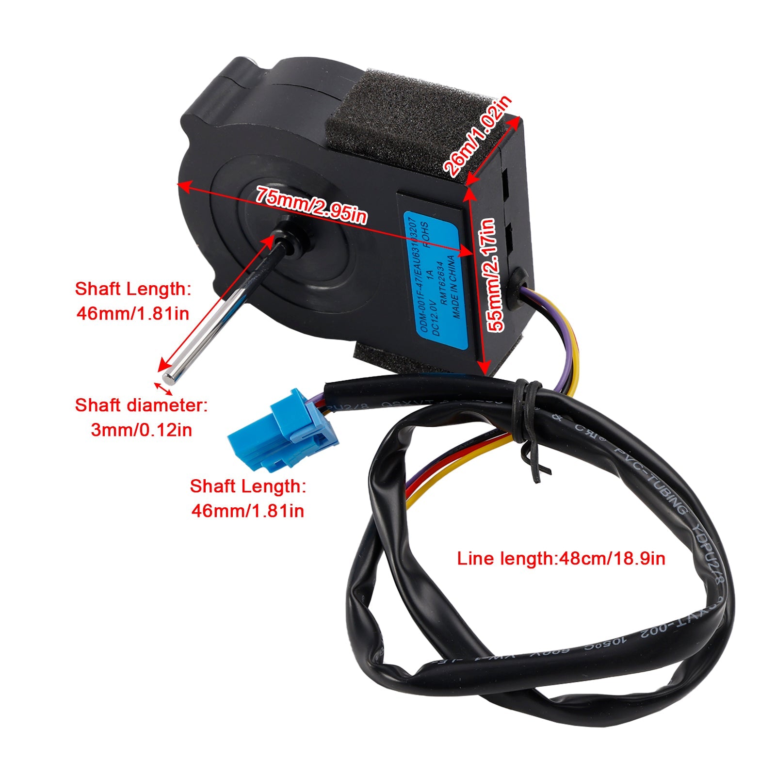 EAU63103207 Refrigerator Evaporator Fan Motor for LG Kenmore Refrigerator