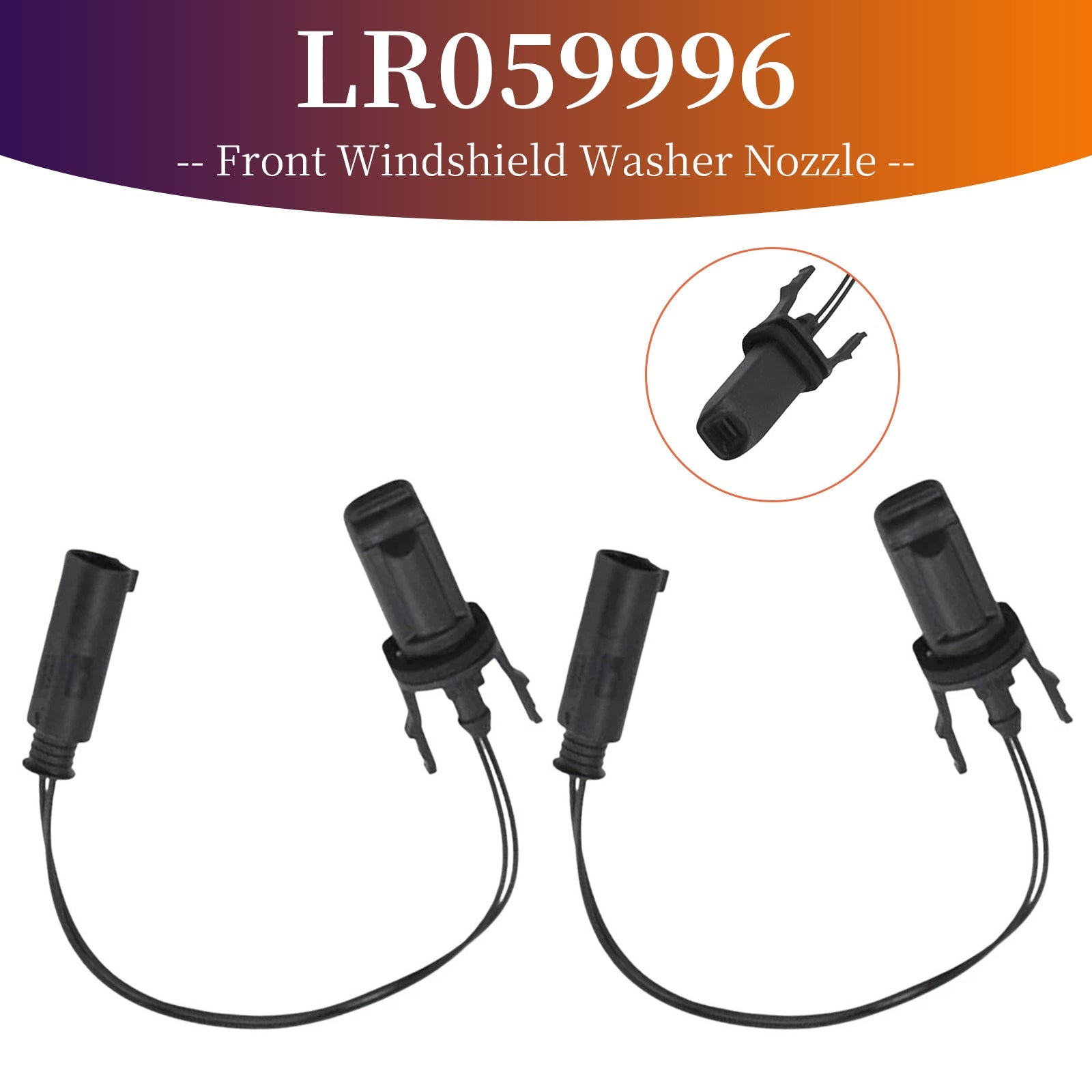 2015-2021 Discovery Sport 2x Front Windshield Washer Nozzle LR059996
