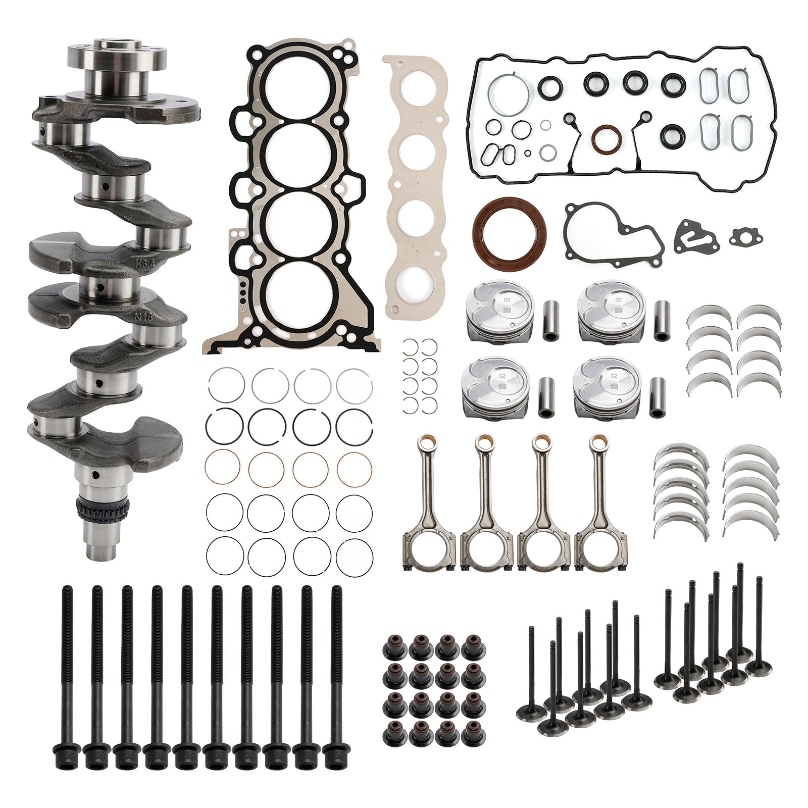G4NA 2.0L Engine Rebuild Kit Crankshaft Con Rods Gasket Kit for Kia Forte YD 2012-2018