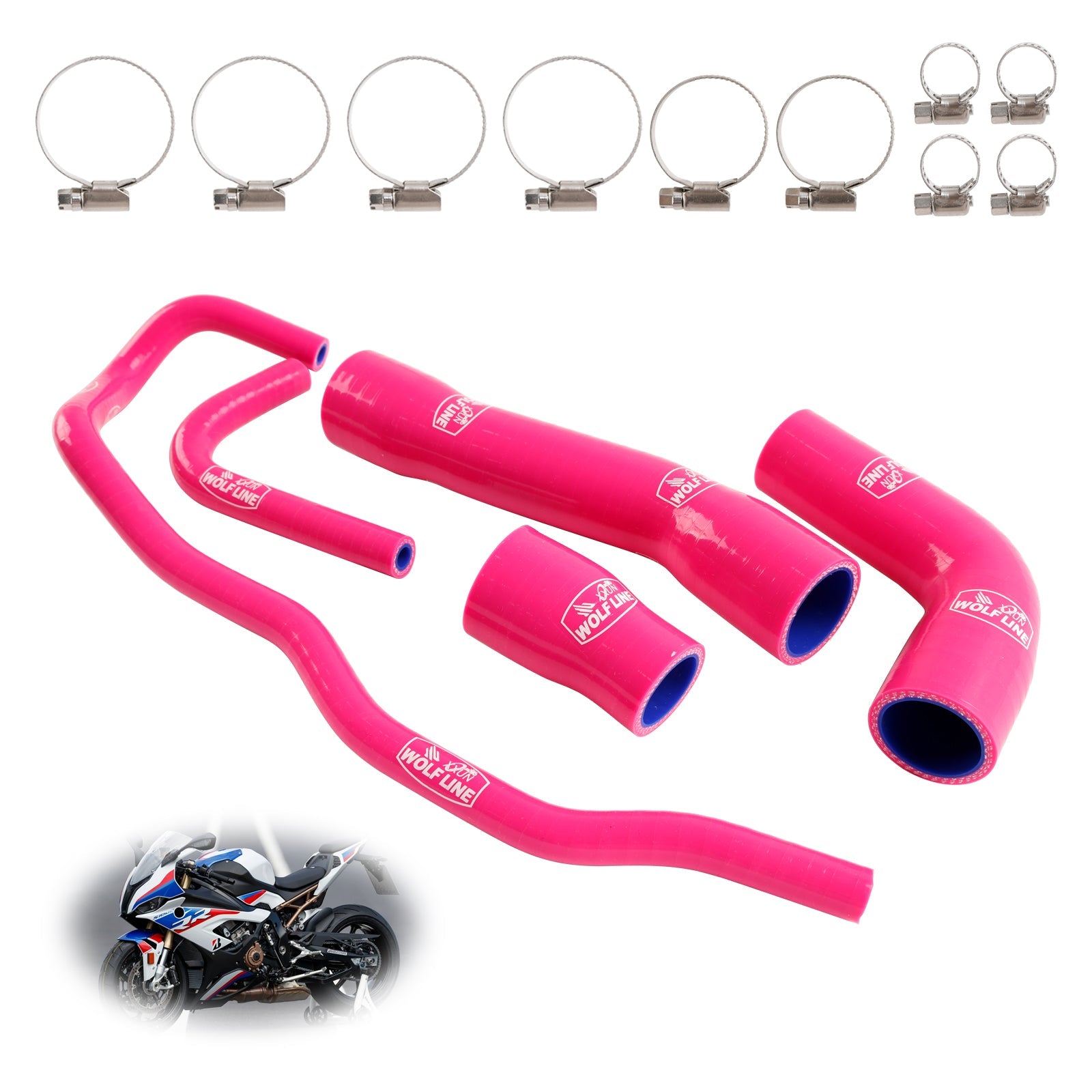 Silicone Radiator coolant Hose kit For BMW S1000RR 2019-2023