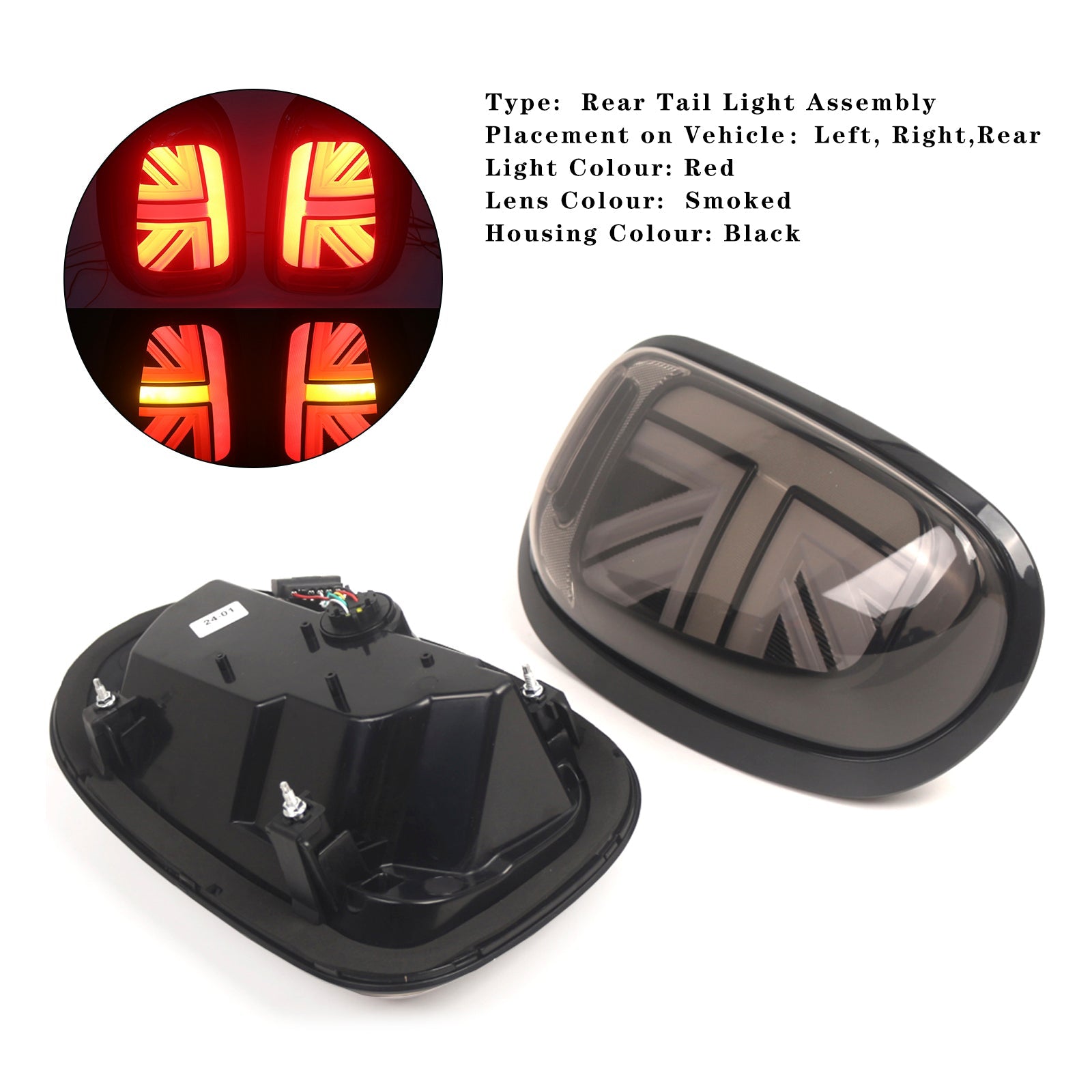 L&R LED Tail lights Lamps For BMW MINI Countryman R60 2010-2016 Smoked