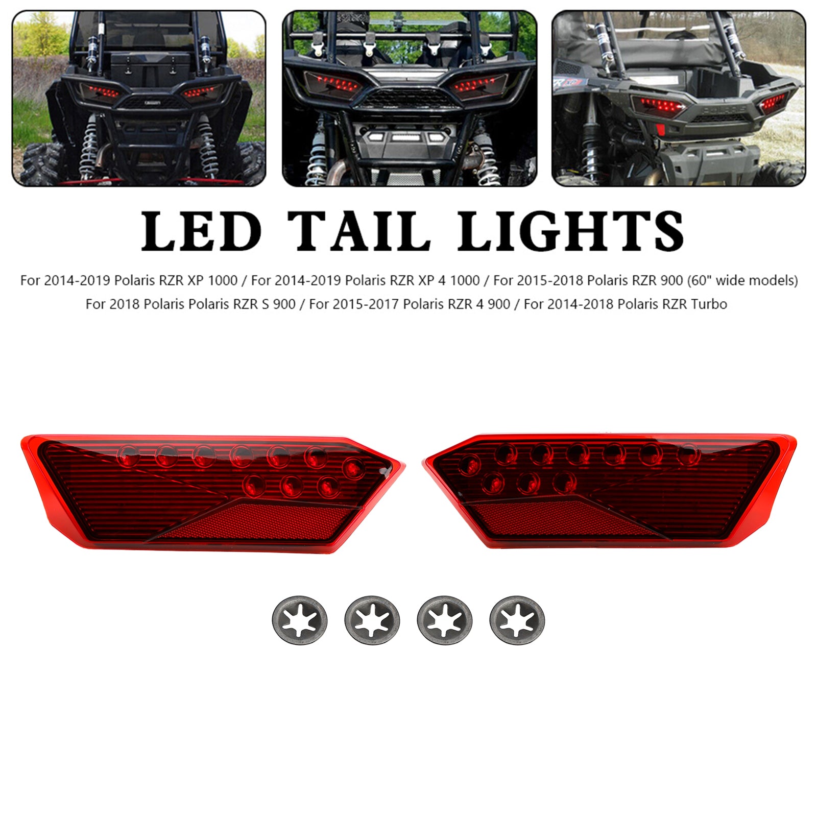 2412341 2412342 LED Tail Lights For Polaris RZR Turbo 1000 XP 900 S 2014-2019