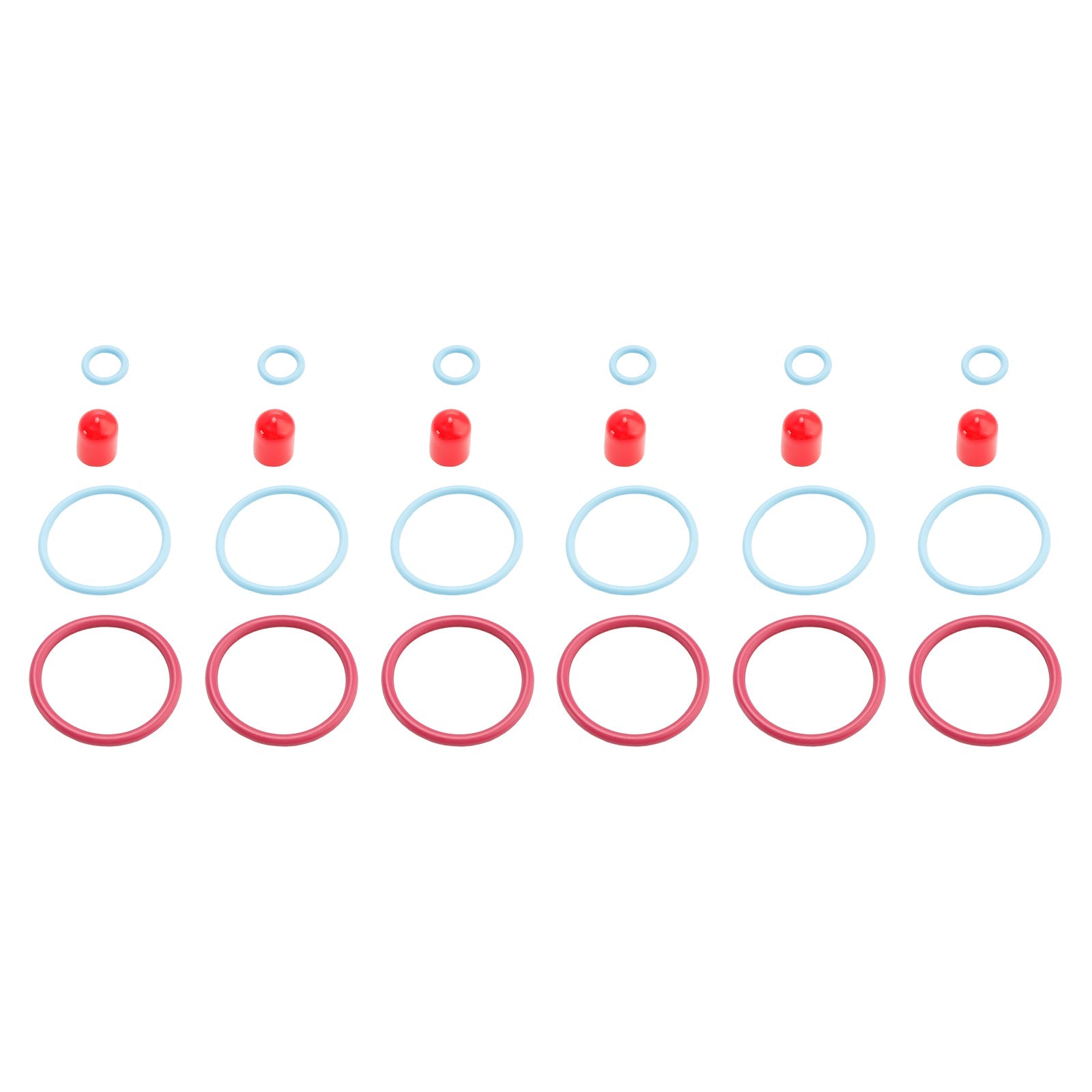 6PCS Fuel Injectors Seal O-Ring Kit Fit Caterpillar Fit CAT C15/3406E External