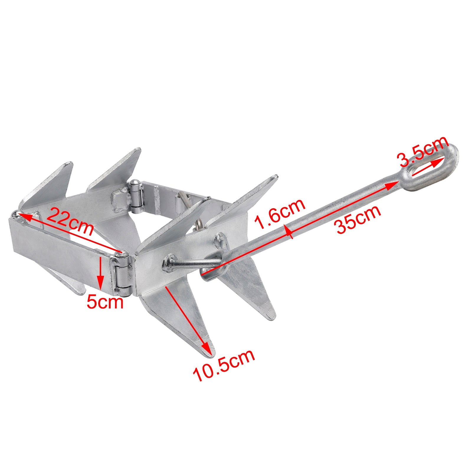 Hot-Dipped Boat Anchor 13Lbs Foldable Sliding Box Anchor Fits For Boat